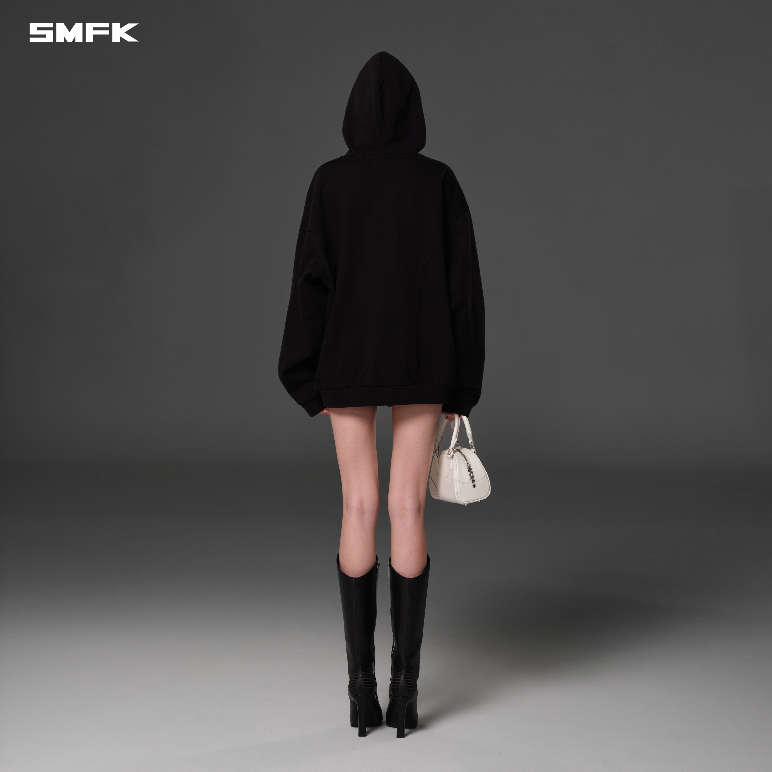 PERMANENT MUSE LOOSE HOODIE/COTTON WILD BLACK