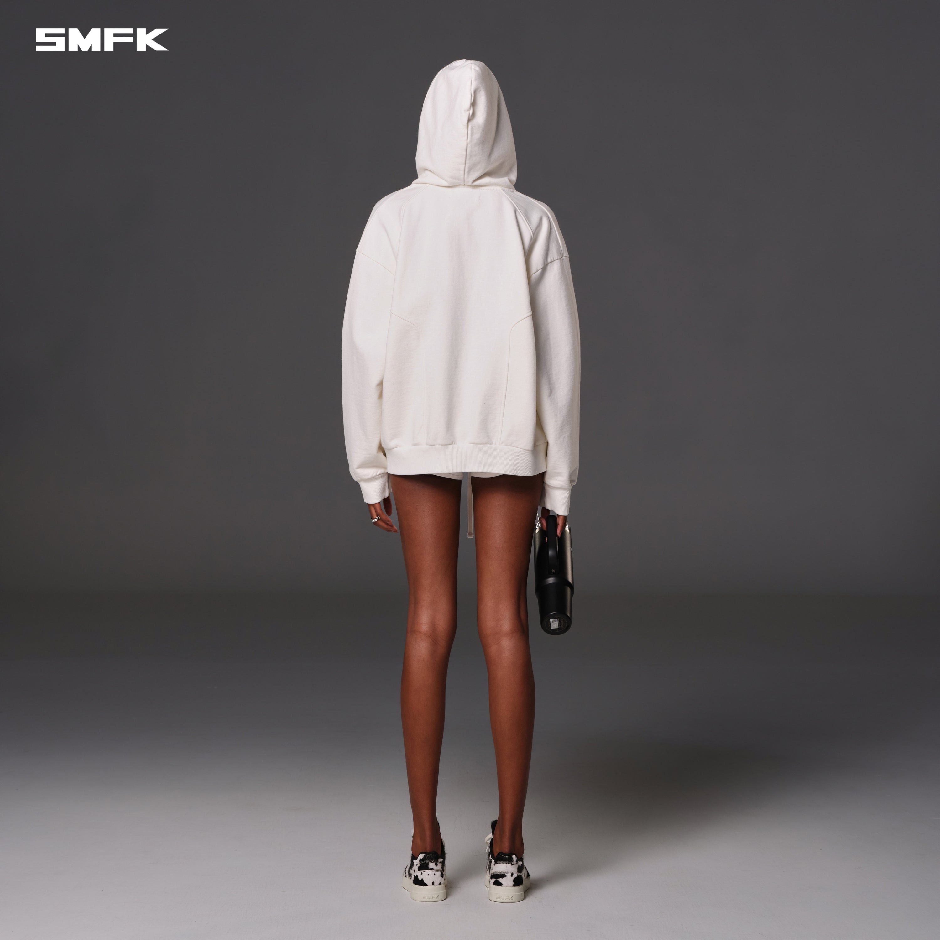 PERMANENT MUSE LOOSE ZIP HOODIE/COTTON WOOL CLOUD WHITE