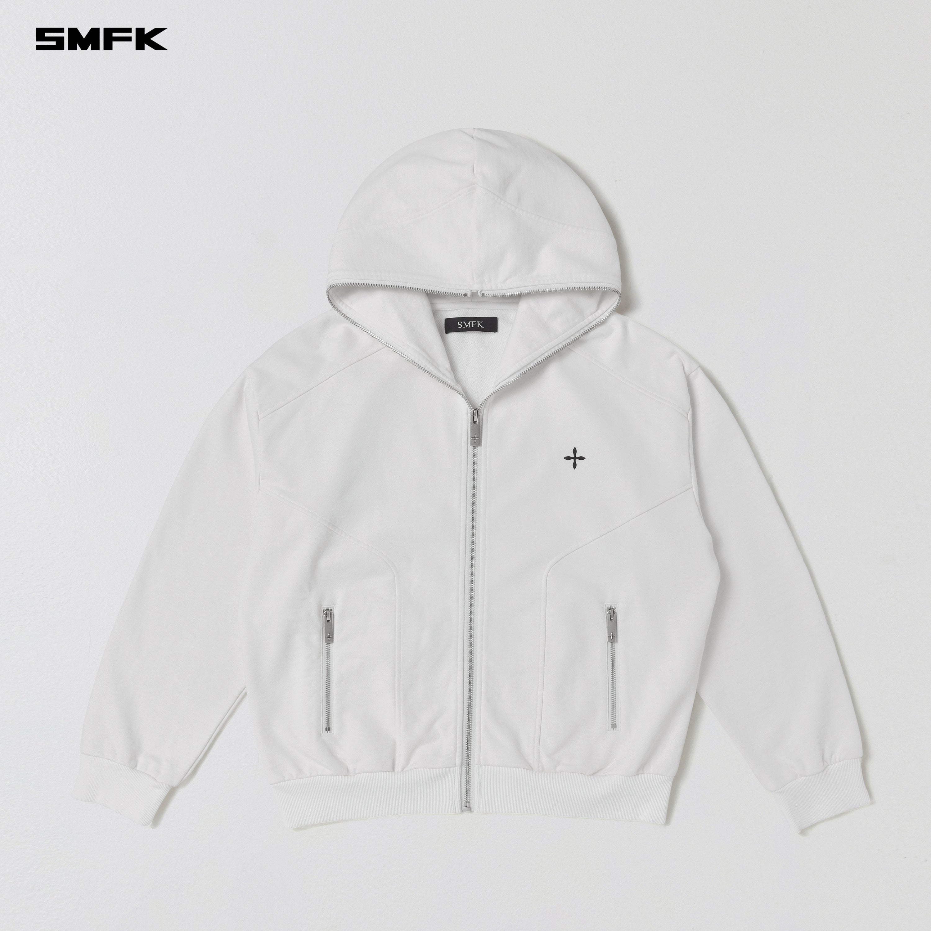 PERMANENT MUSE LOOSE ZIP HOODIE/COTTON WOOL CLOUD WHITE