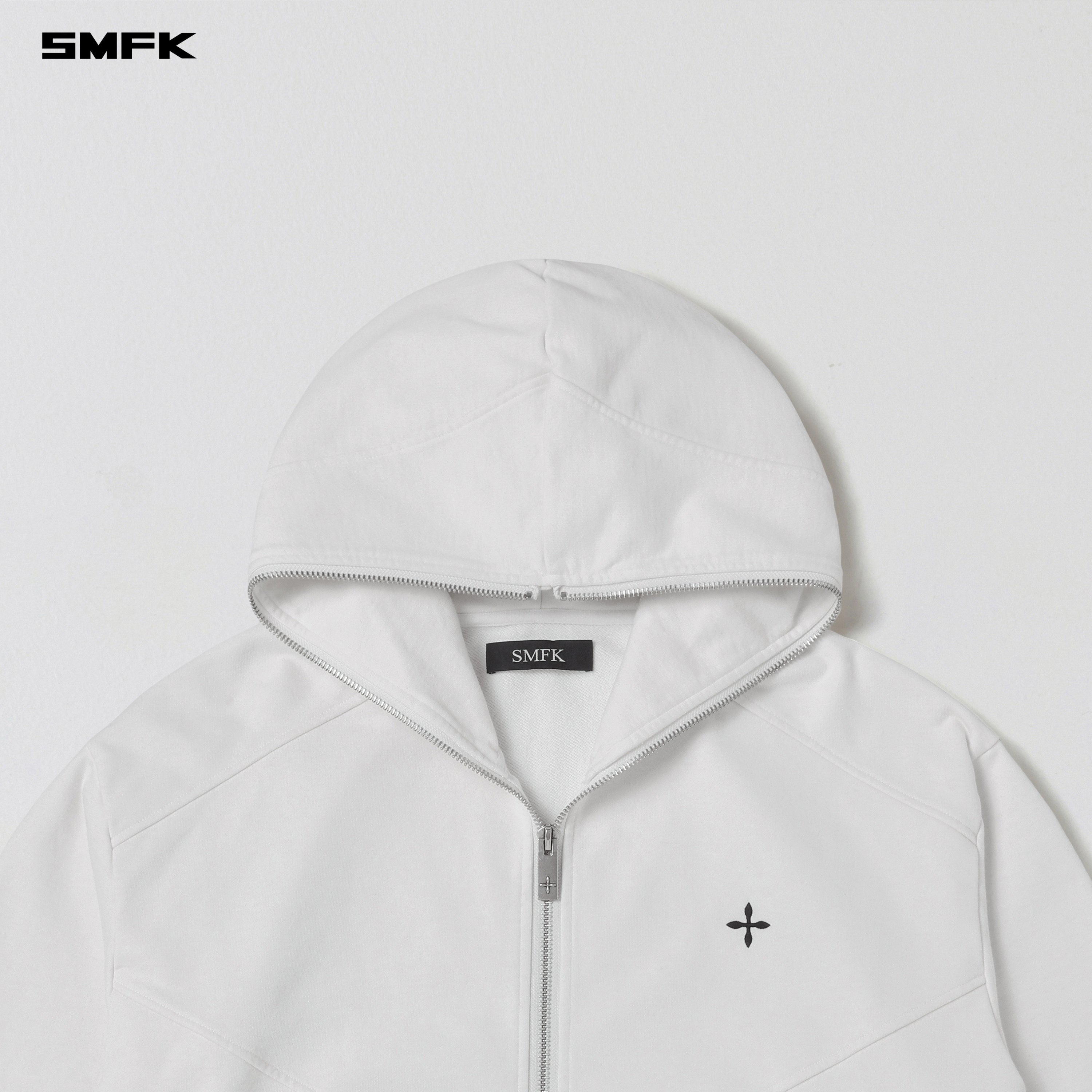PERMANENT MUSE LOOSE ZIP HOODIE/COTTON WOOL CLOUD WHITE
