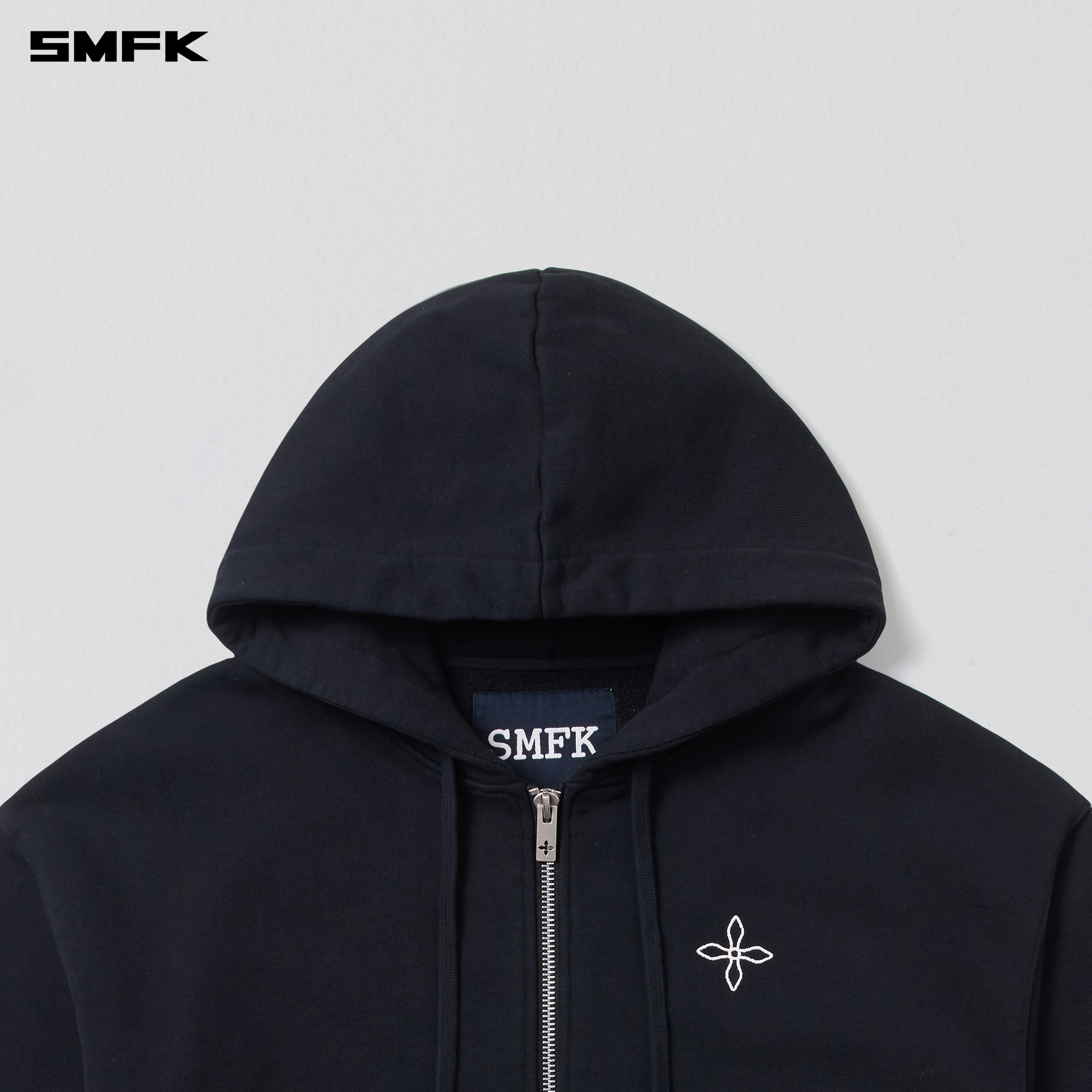 COMPASS MODE LOOSE ZIP HOODIE WILD BLACK