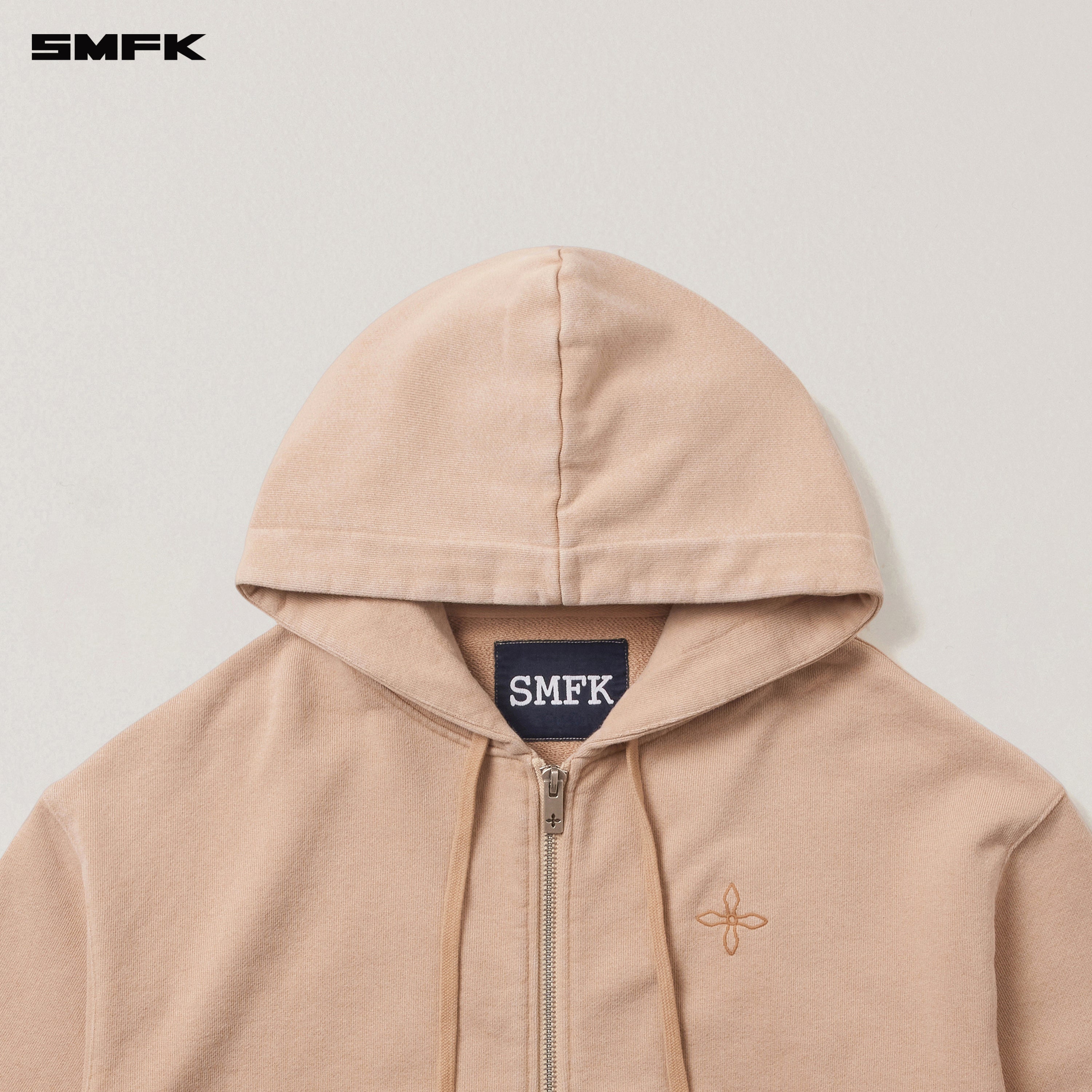 クロススタチューワイドジップパーカーデザート