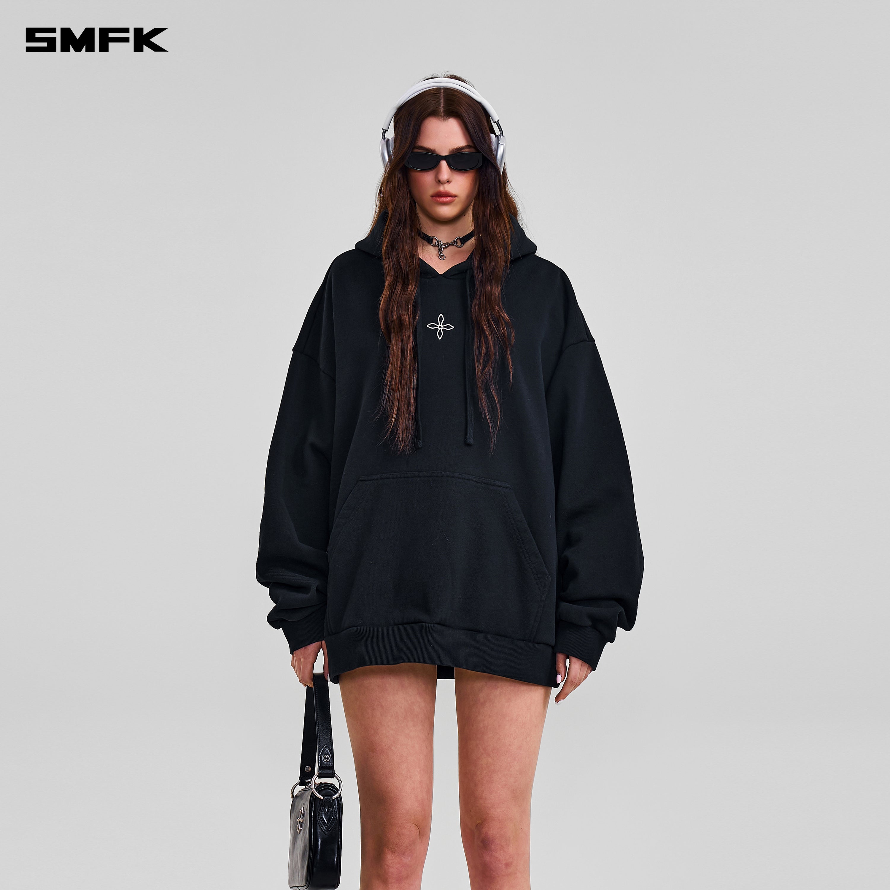 COMPASS MODE LOOSE HOODIE WILD BLACK