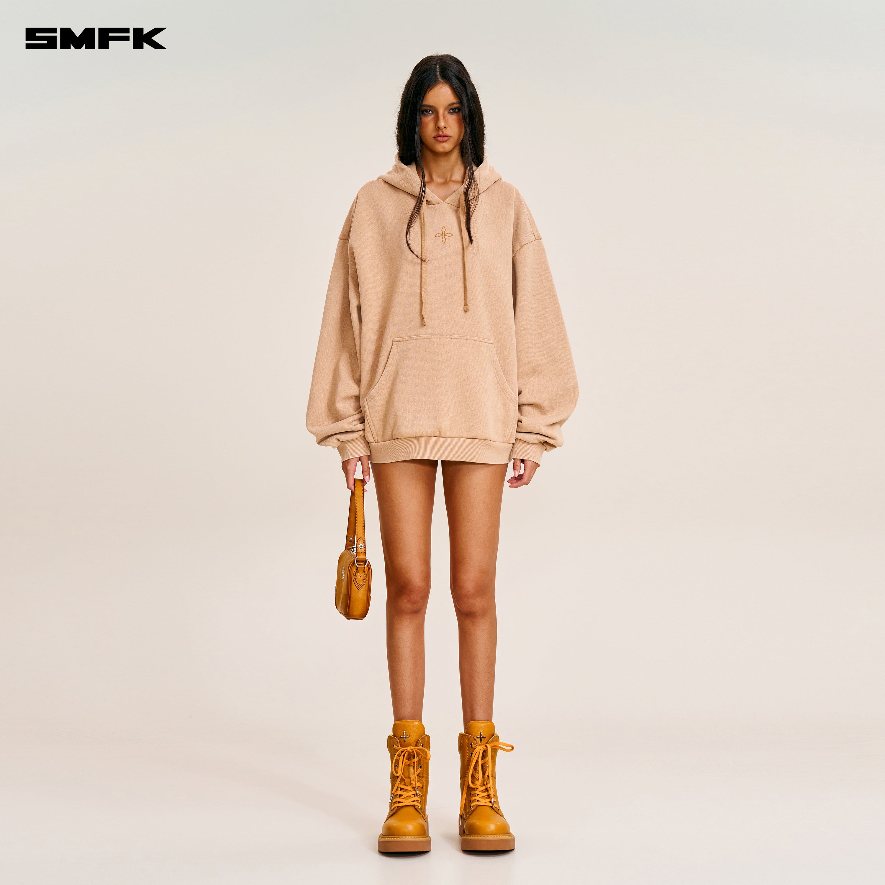 COMPASS MODE LOOSE HOODIE SAND