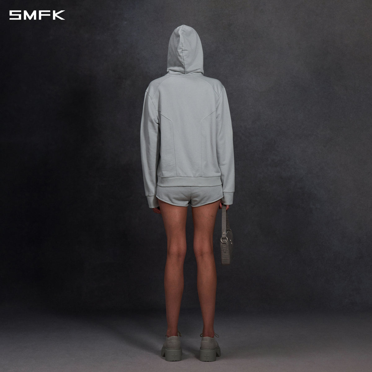 PERMANENT MODE LOOSE SPORTS HOODIE/COTTON/U GLACIER GREY