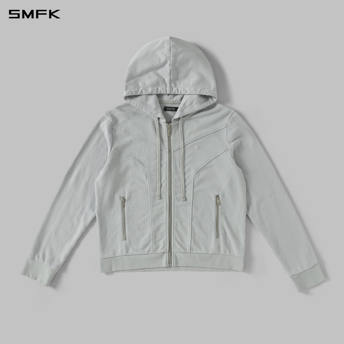 PERMANENT MODE LOOSE SPORTS HOODIE/COTTON/U GLACIER GREY