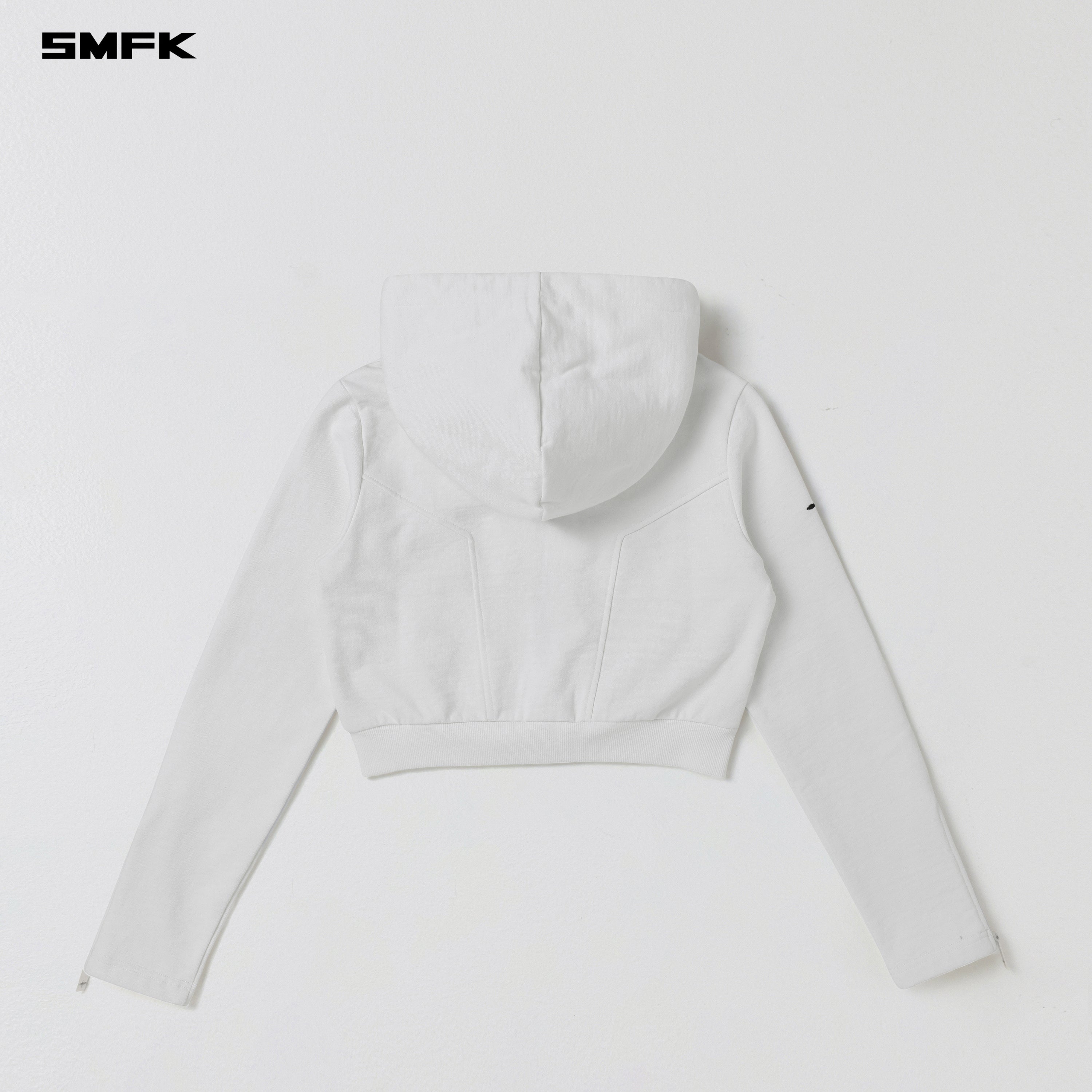 PERMANENT SLIM SHORT HOODIE/COTTON WOOL CLOUD WHITE