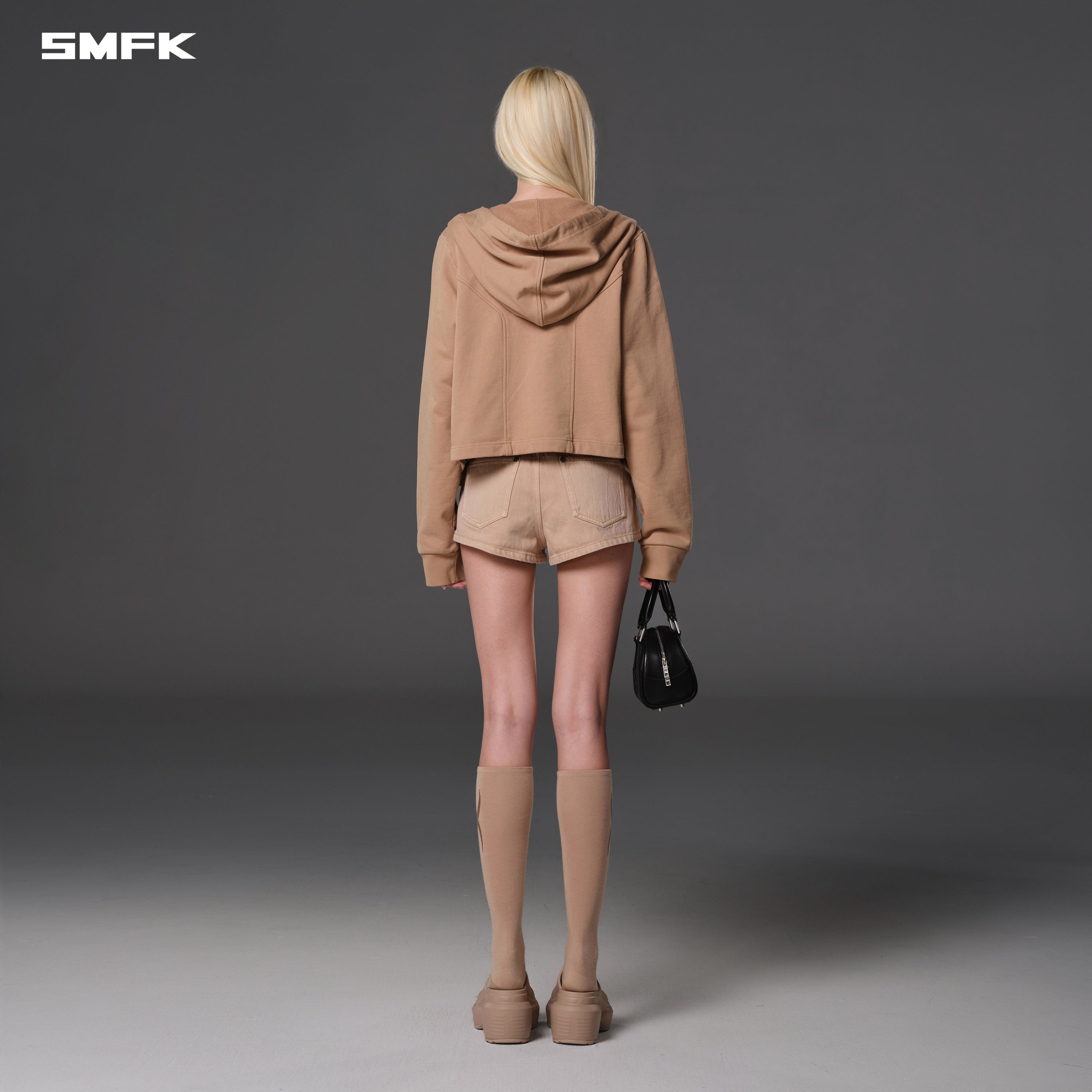 PERMANENT SLIM ZIP HOODIE/COTTON WOOL SILK FRESH SKIN