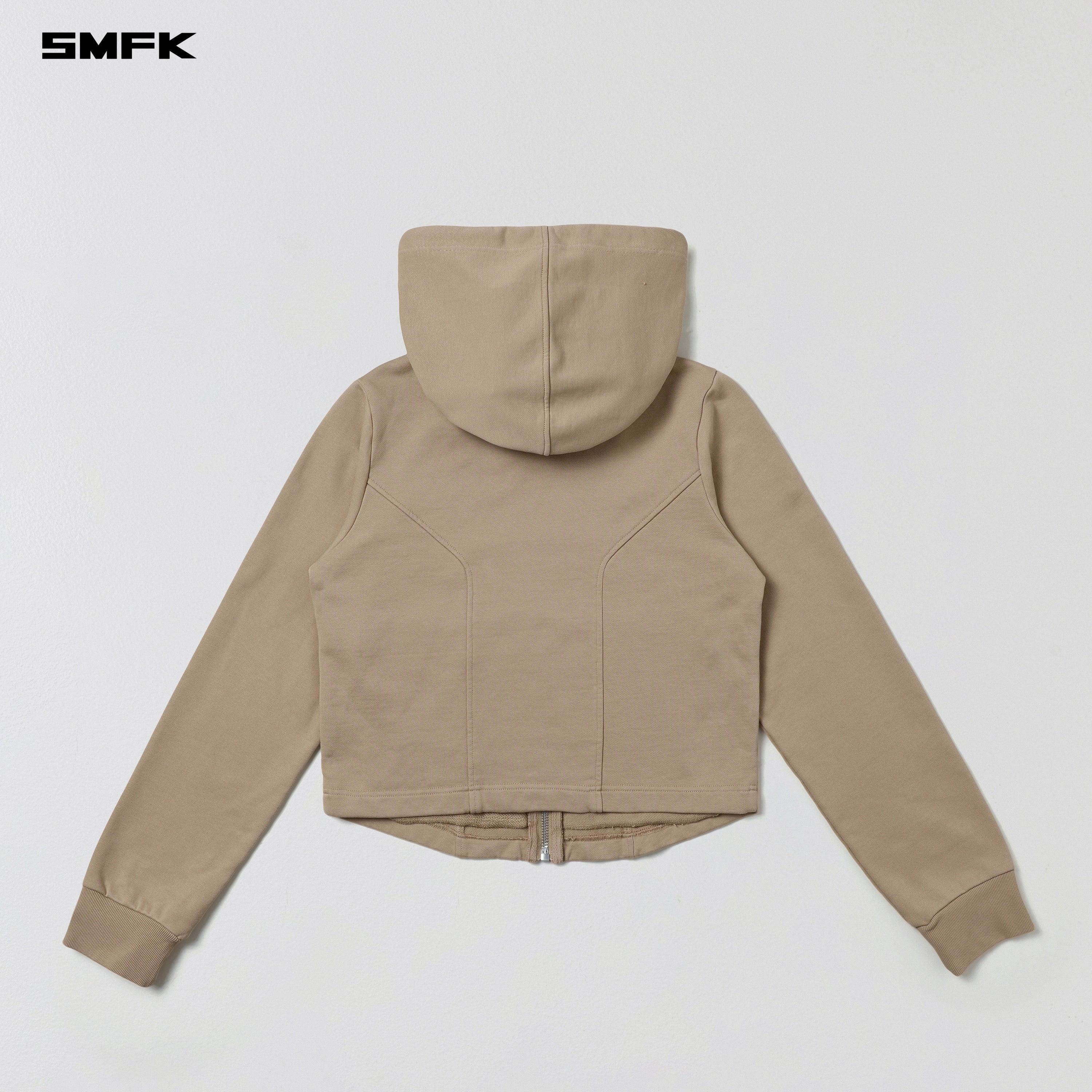 PERMANENT SLIM ZIP HOODIE/COTTON WOOL SILK FRESH SKIN