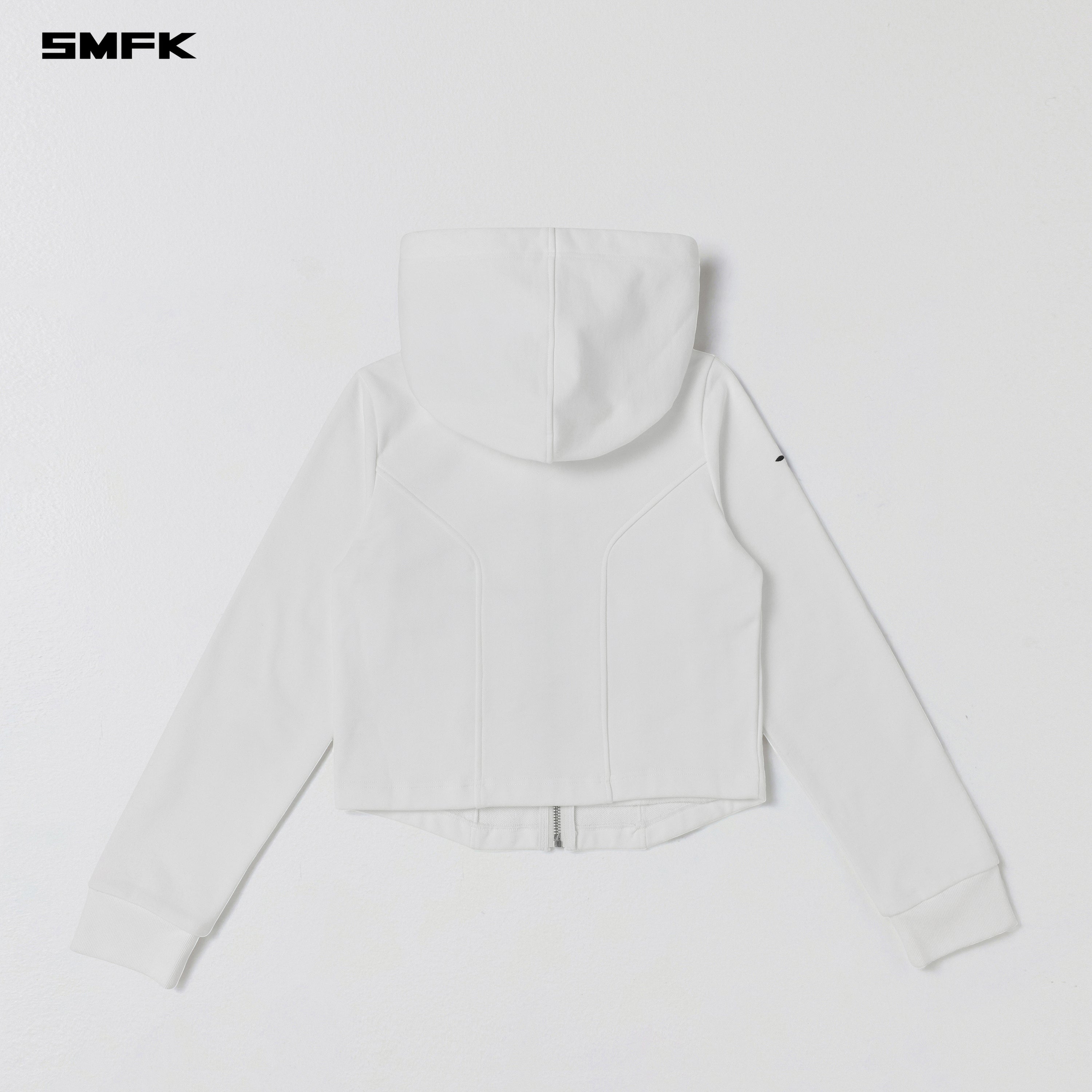 PERMANENT SLIM ZIP HOODIE/COTTON WOOL SILK CLOUD WHITE