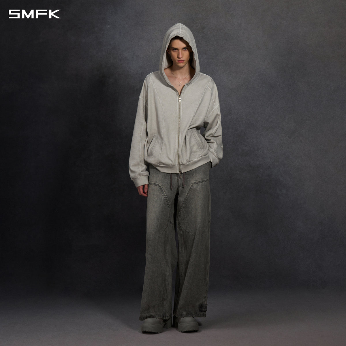 MYTH AEOLUS EVOLVE MASSIVE HOOD JACKET /COLD DYE/U CLOUD GREY
