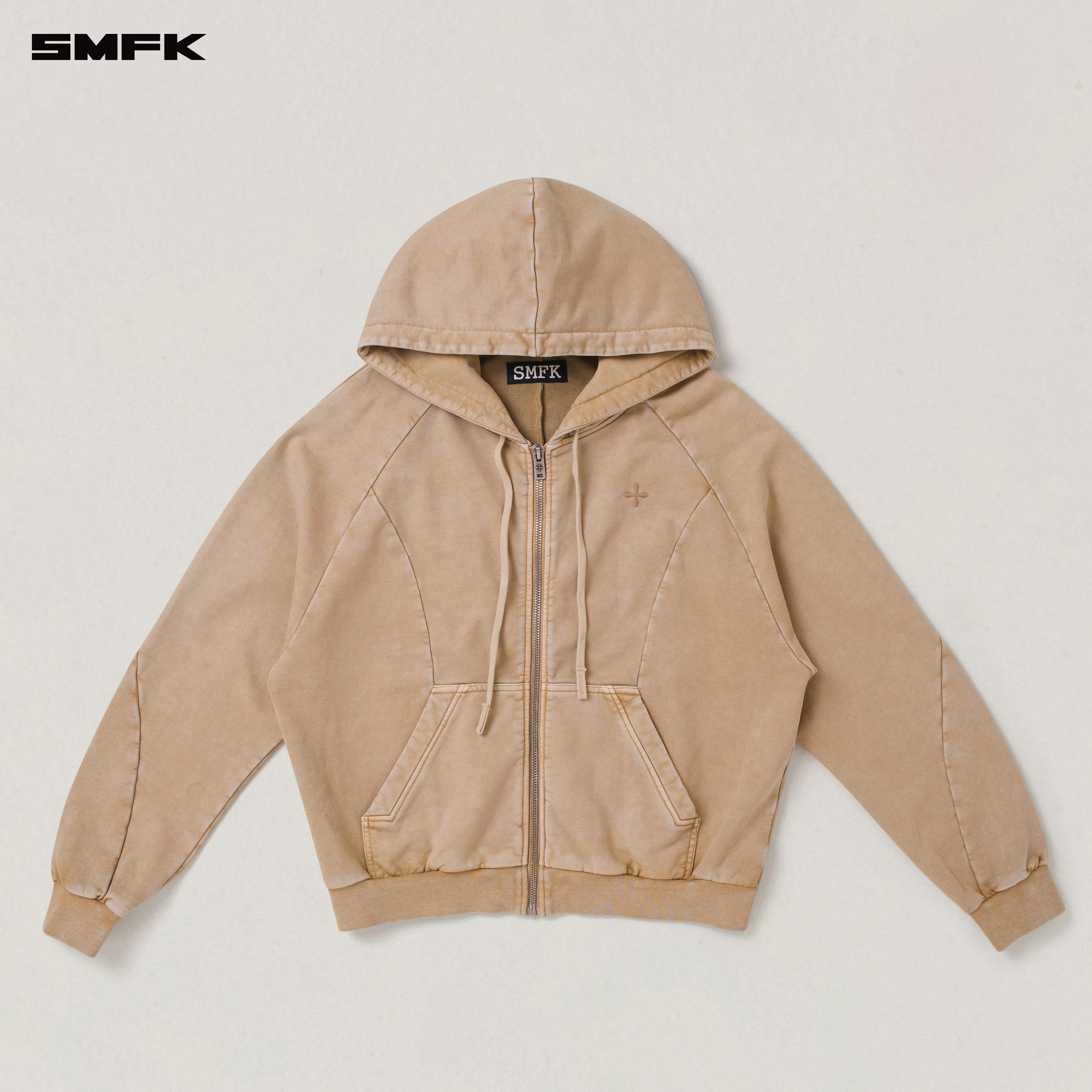 VINTAGE-SAVAGE LOOSE SPORTS ZIP HOODIE/FADE DYE FADING DESERT