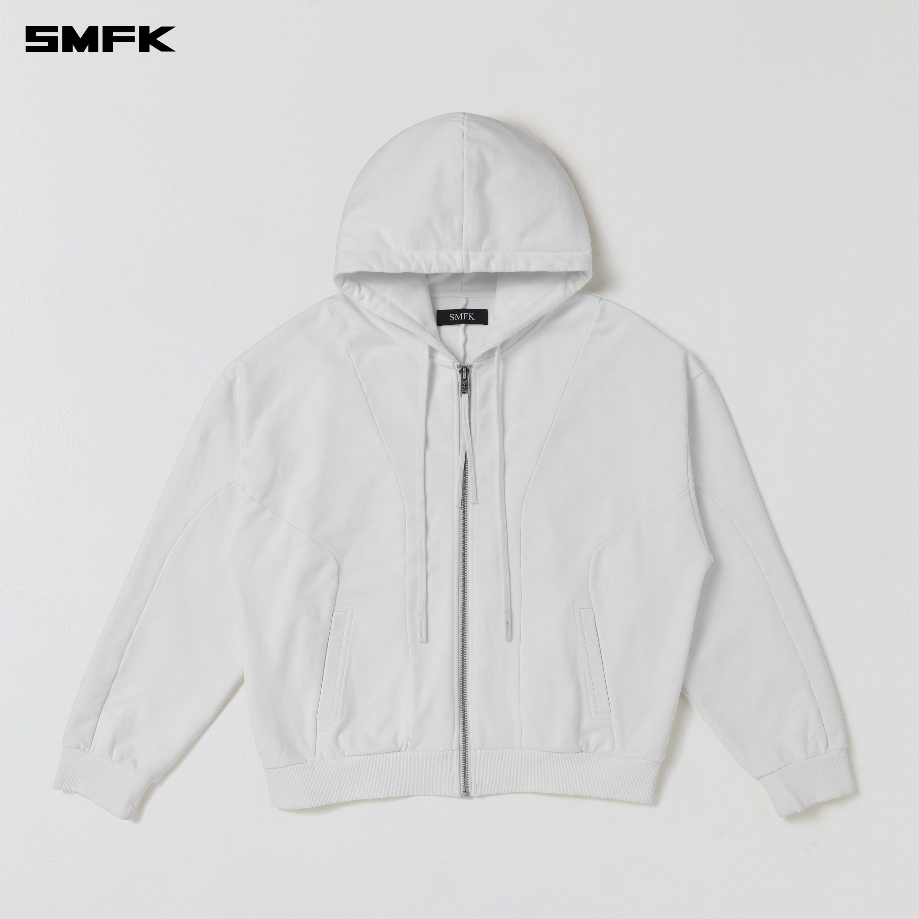 VINTAGE MUSE LOOSE ZIPPER SPORTS HOODIE/COTTON CLOUD WHITE