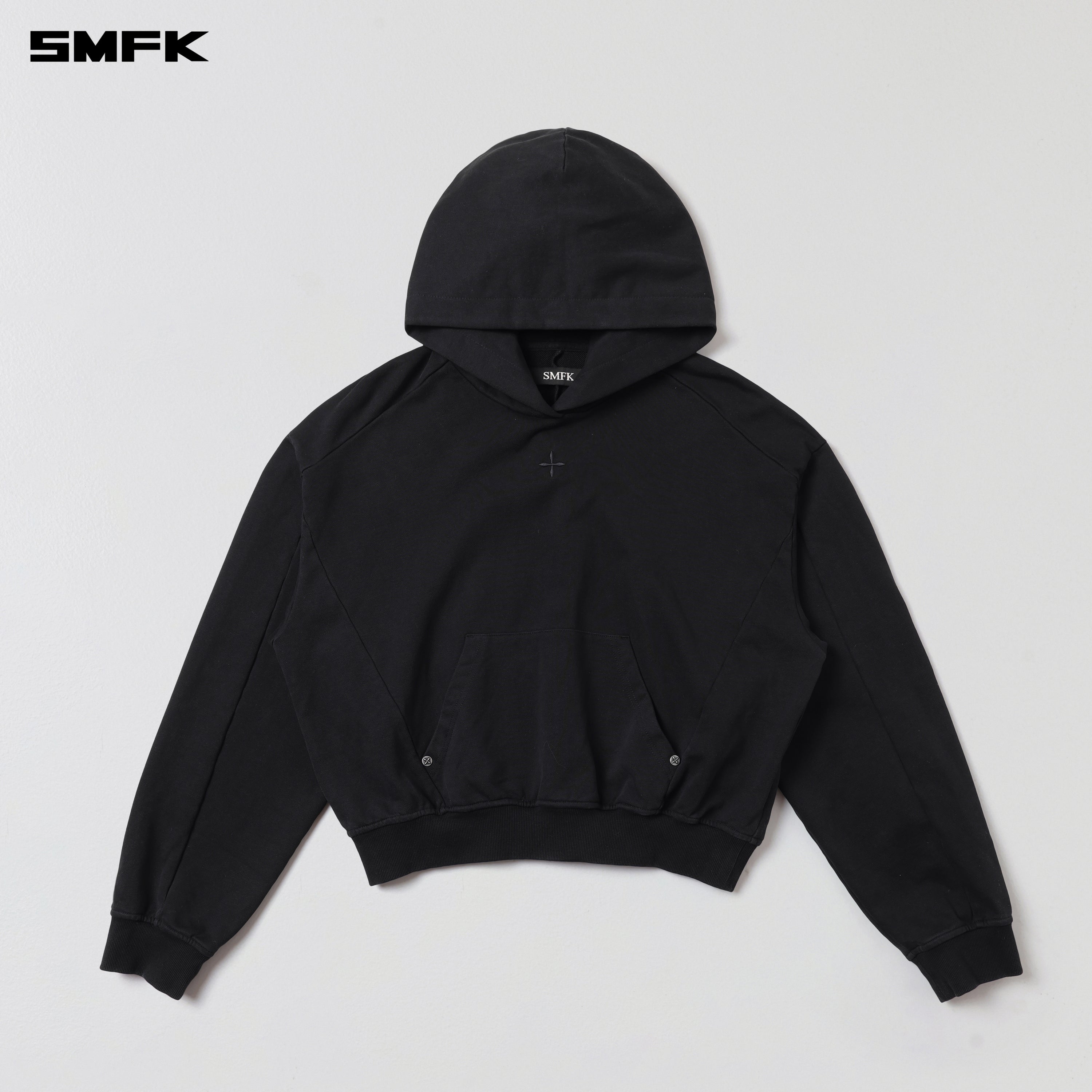 VINTAGE MUSE SPORTS SHORT HOODIE/COTTON WILD BLACK