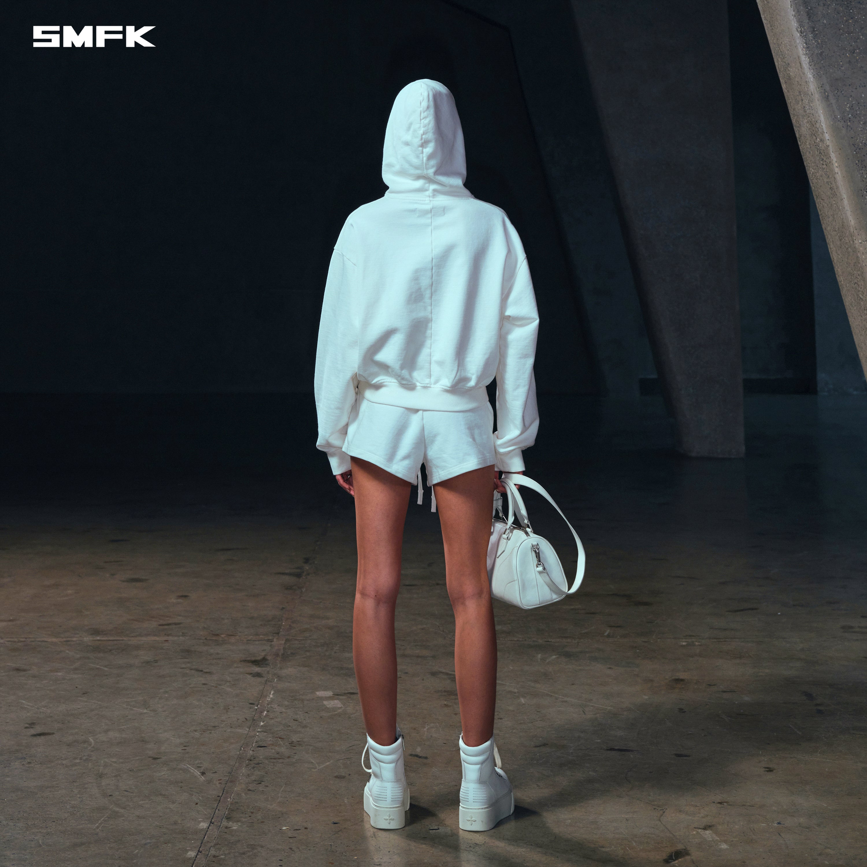 VINTAGE MUSE SPORTS SHORT HOODIE/COTTON CLOUD WHITE