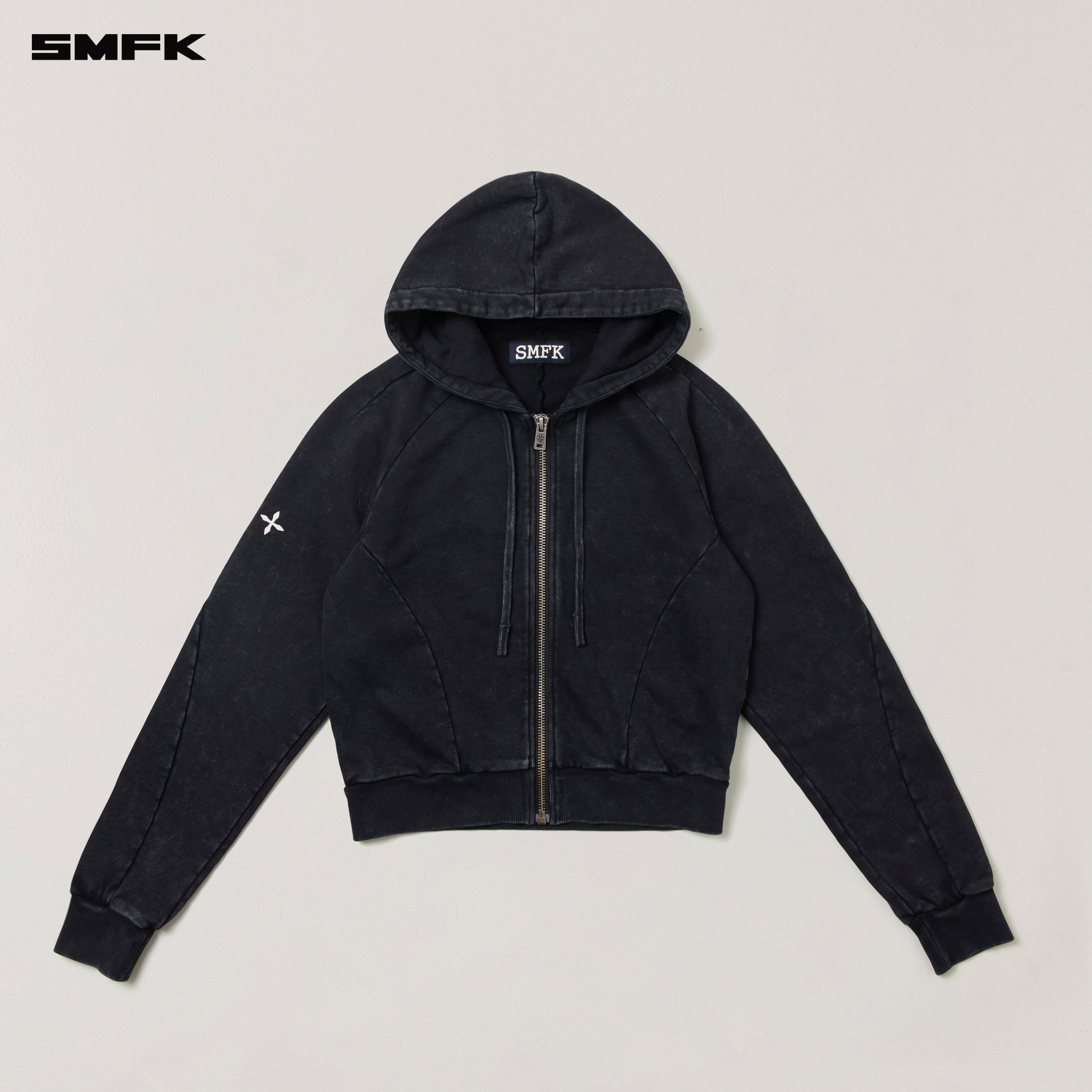 VINTAGE-SAVAGE SPORTS HOODIE/FADE DYE VANISH BLACK