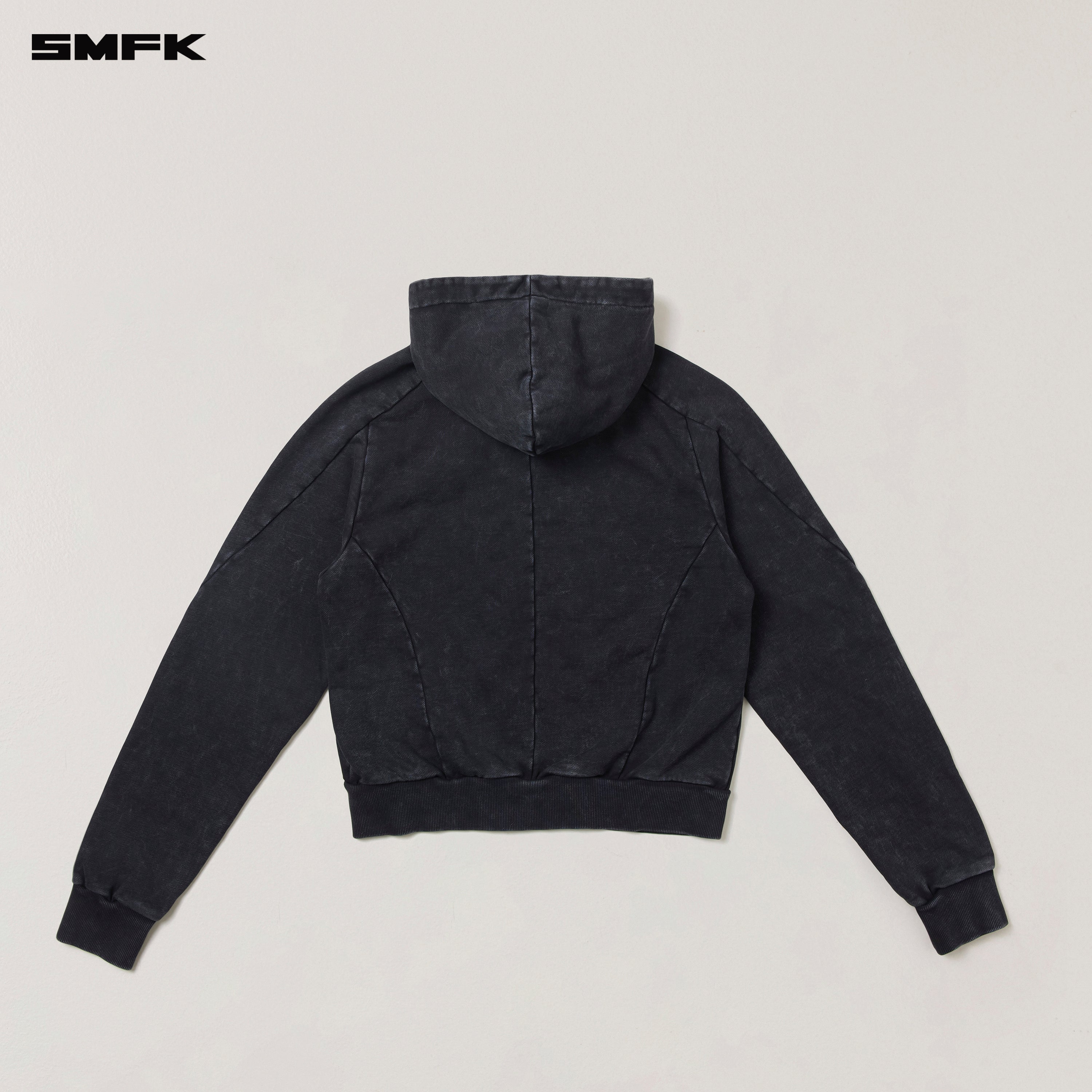VINTAGE-SAVAGE SPORTS HOODIE/FADE DYE VANISH BLACK