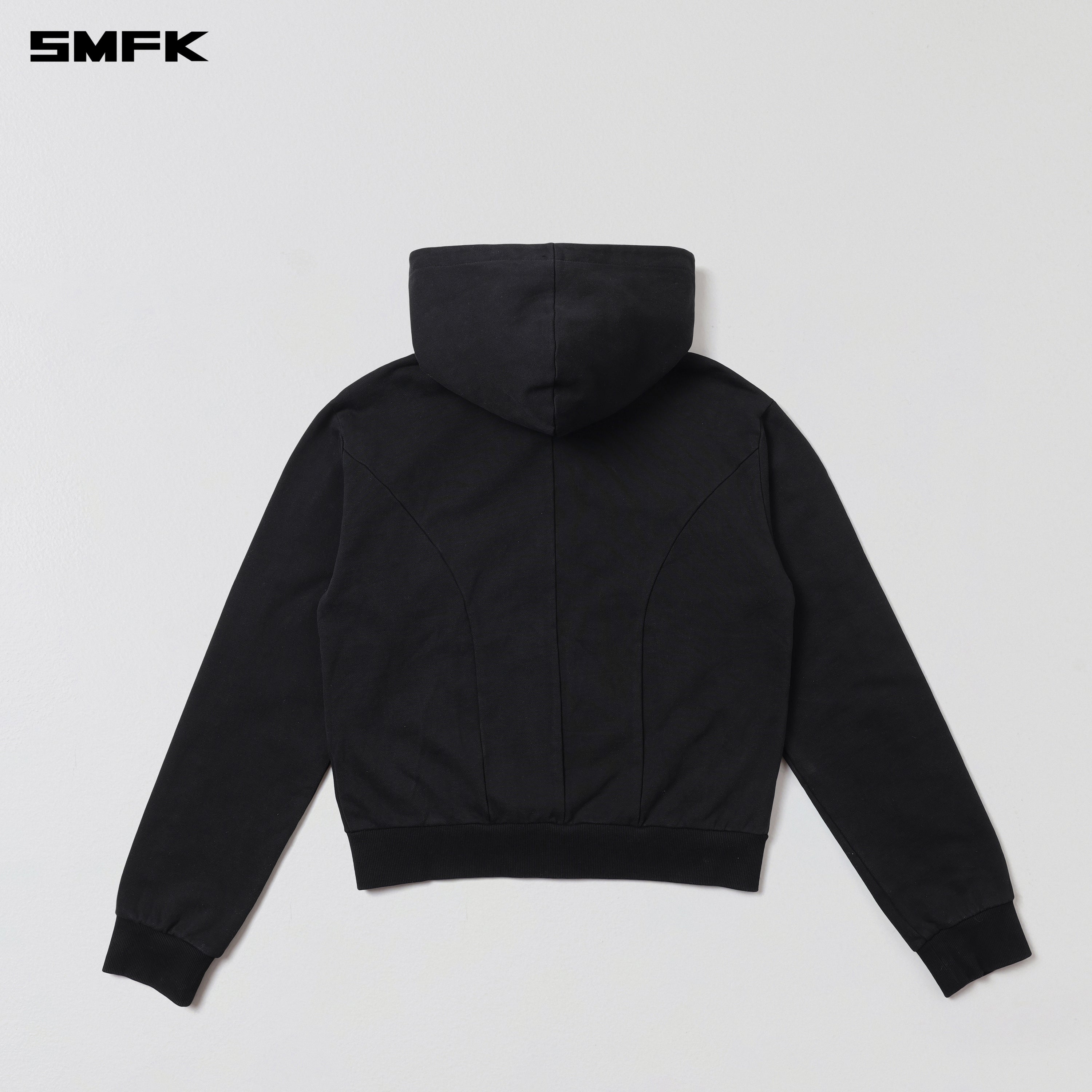 VINTAGE MUSE ZIPPER SPORTS HOODIE/COTTON VANISH BLACK