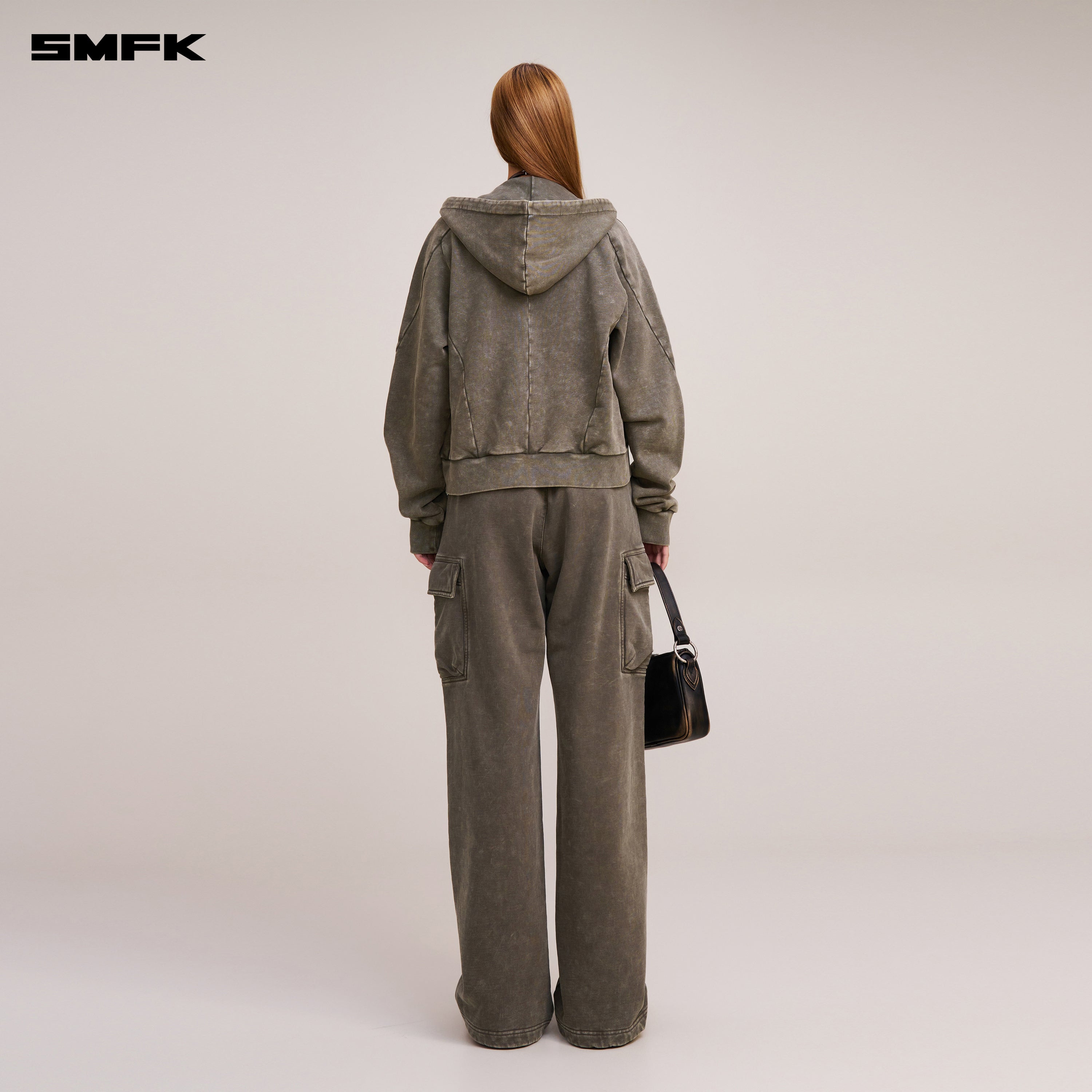 VINTAGE-SAVAGE SPORTS HOODIE/FADE DYE VANISH BROWN
