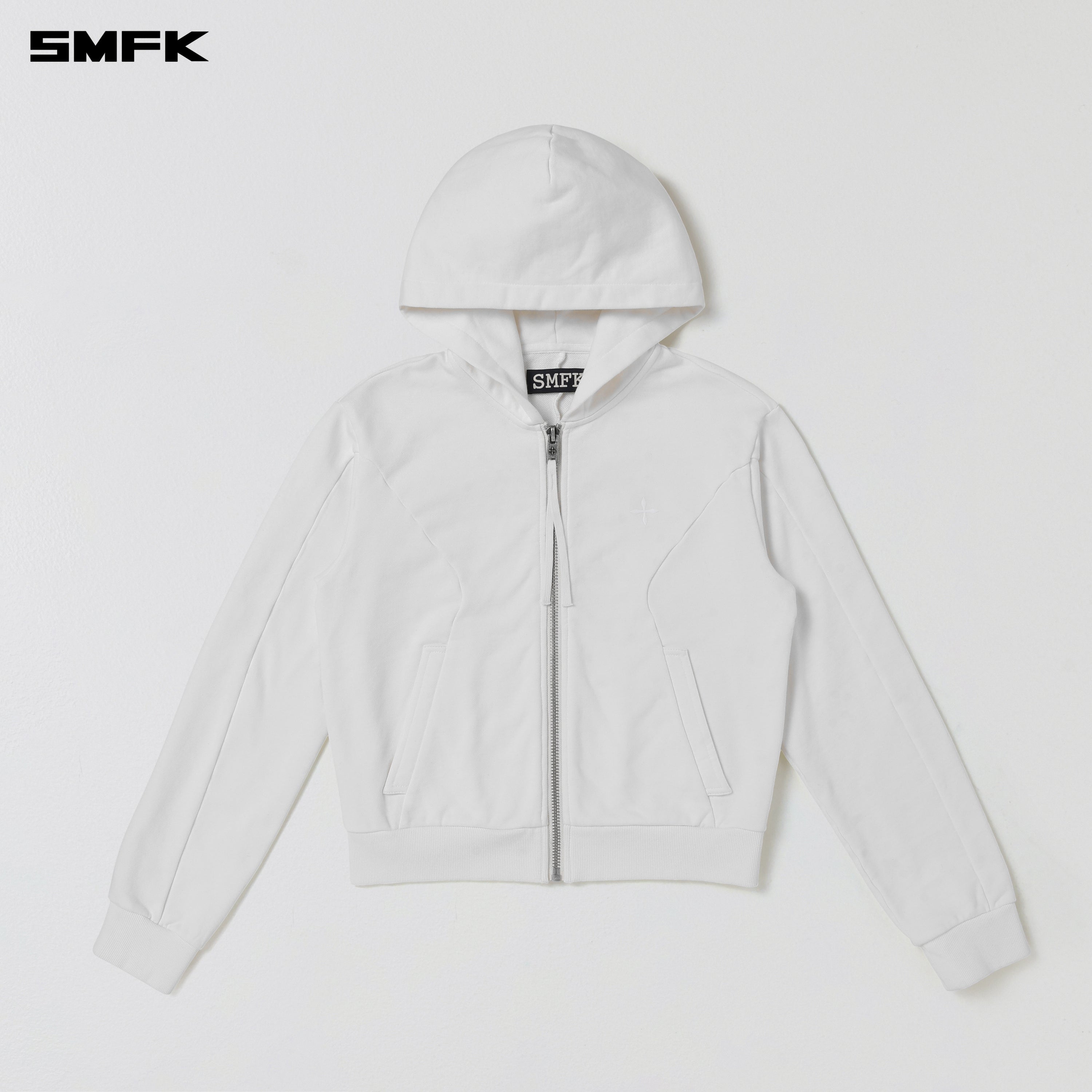 VINTAGE MUSE ZIPPER SPORTS HOODIE/COTTON CLOUD WHITE