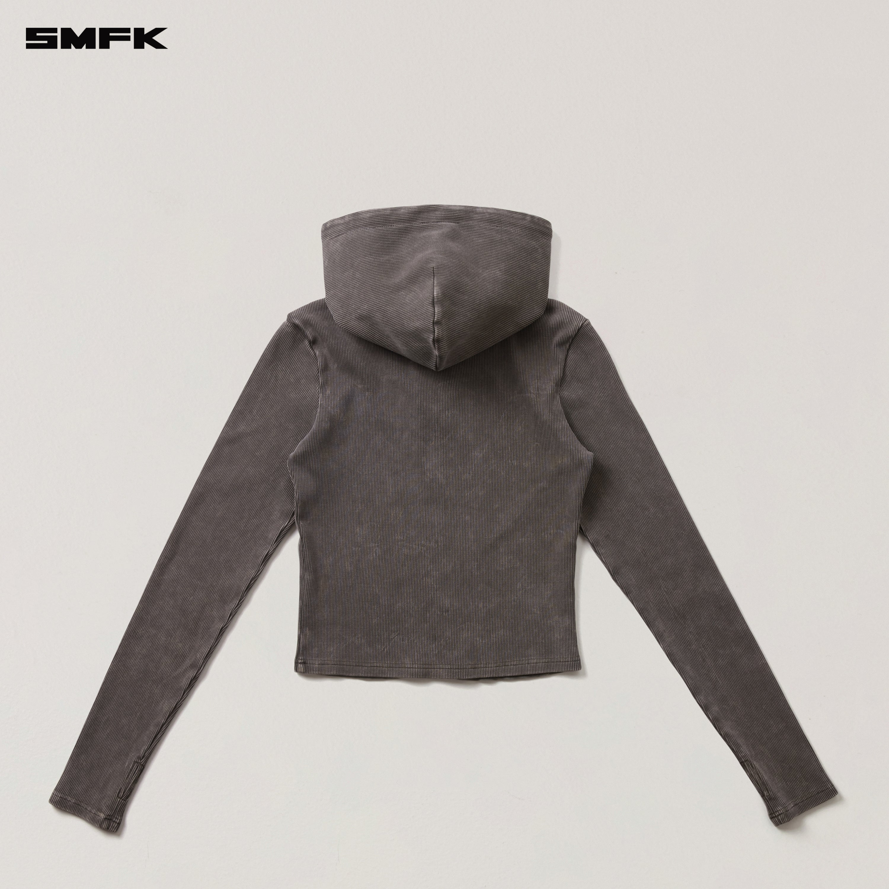 VINTAGE-SAVAGE SLIM SPORTS ZIP HOODIE/FADE DYE VANISH BROWN