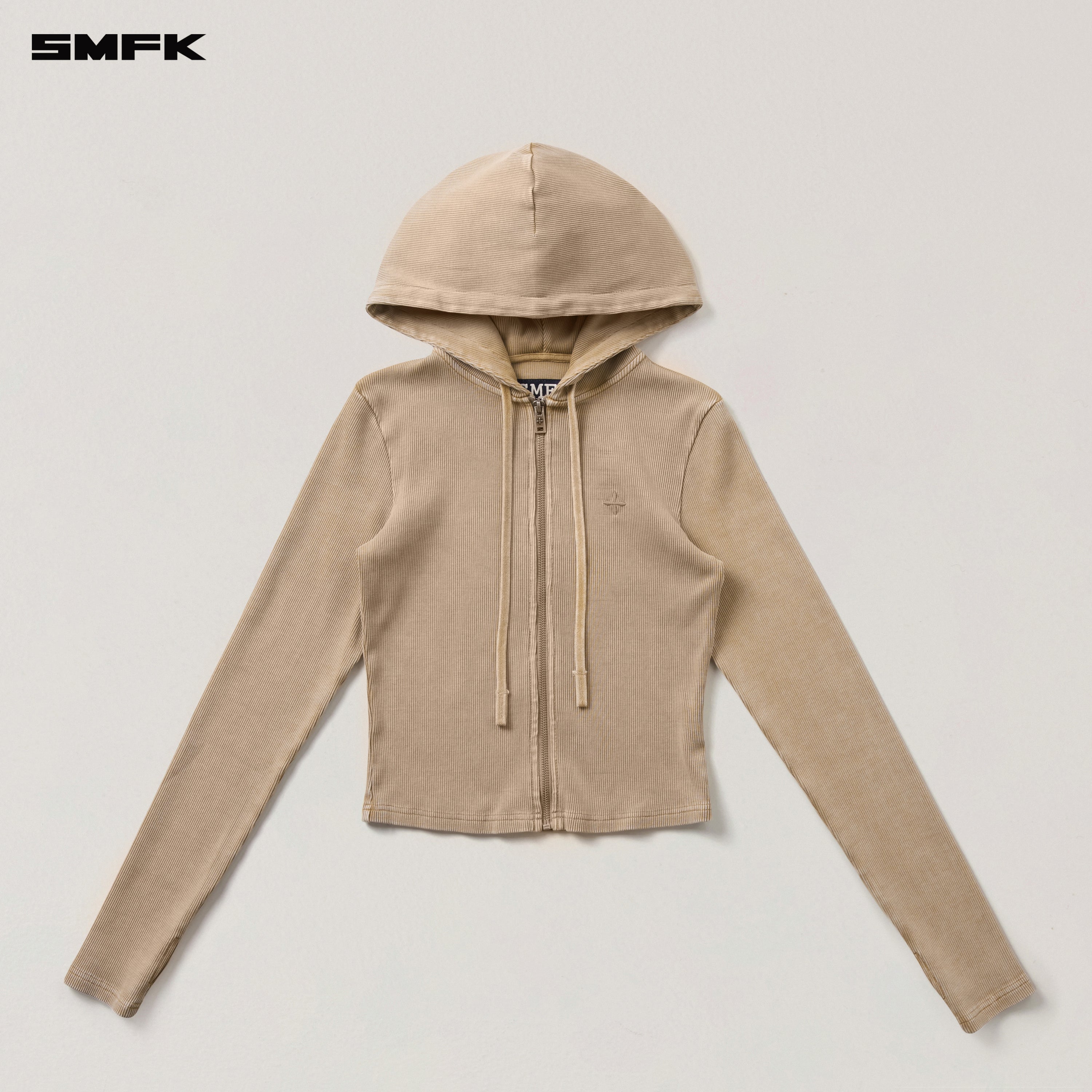 VINTAGE-SAVAGE SLIM SPORTS ZIP HOODIE/FADE DYE VANISH SAND