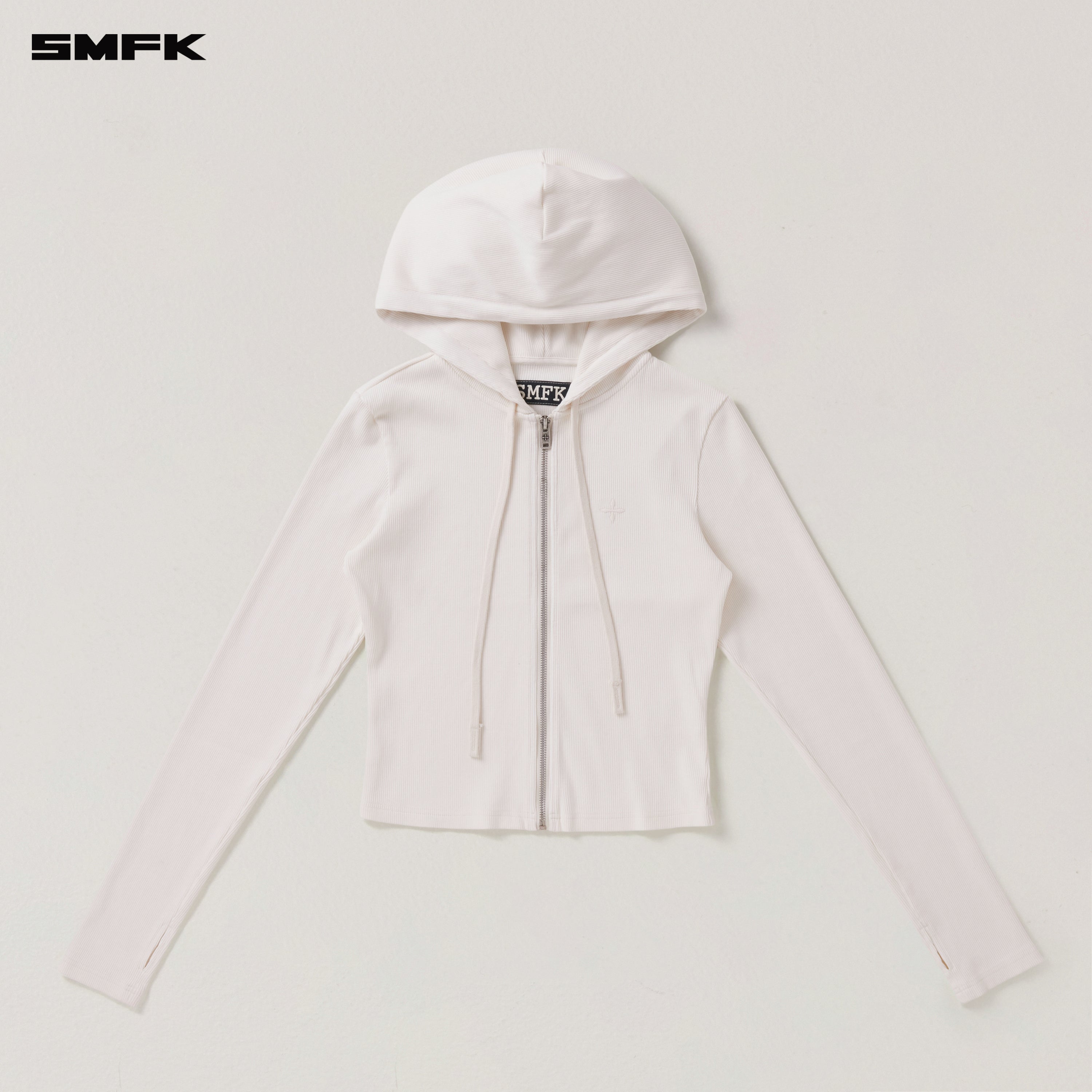 VINTAGE-SAVAGE SLIM SPORTS ZIP HOODIE/FADE DYE SNOW MOUNTAIN WHITE