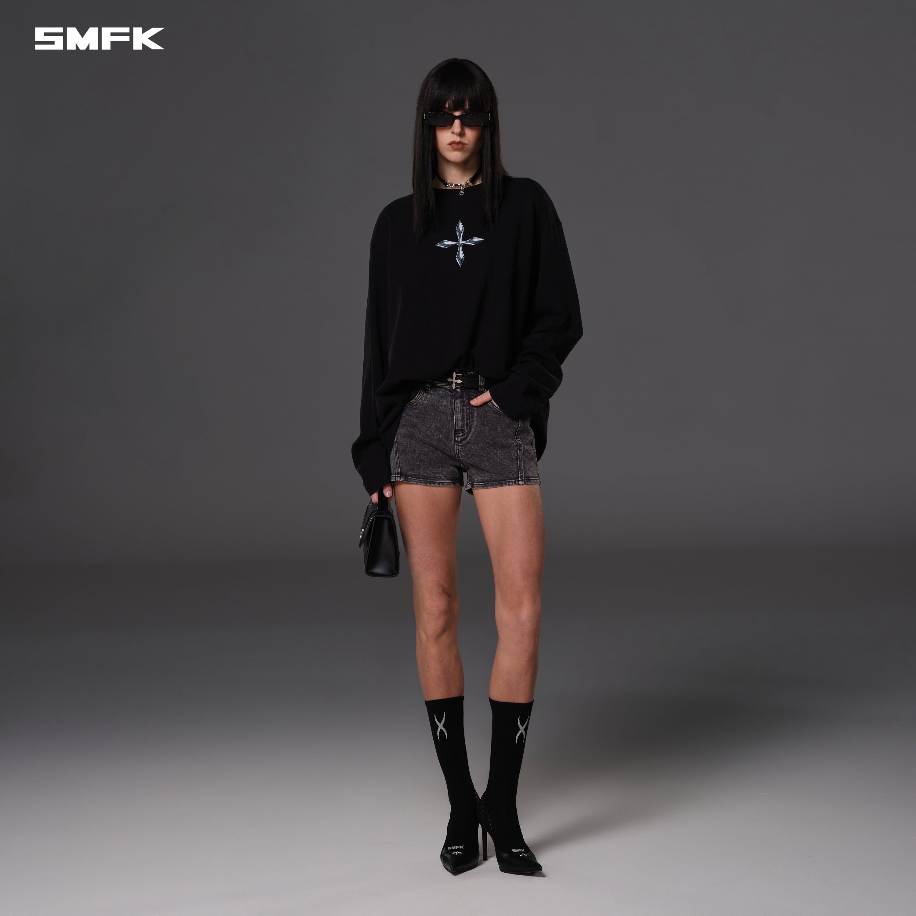 FUTURE REFLECTION PULLOVER/WOOL COTTON WILD BLACK
