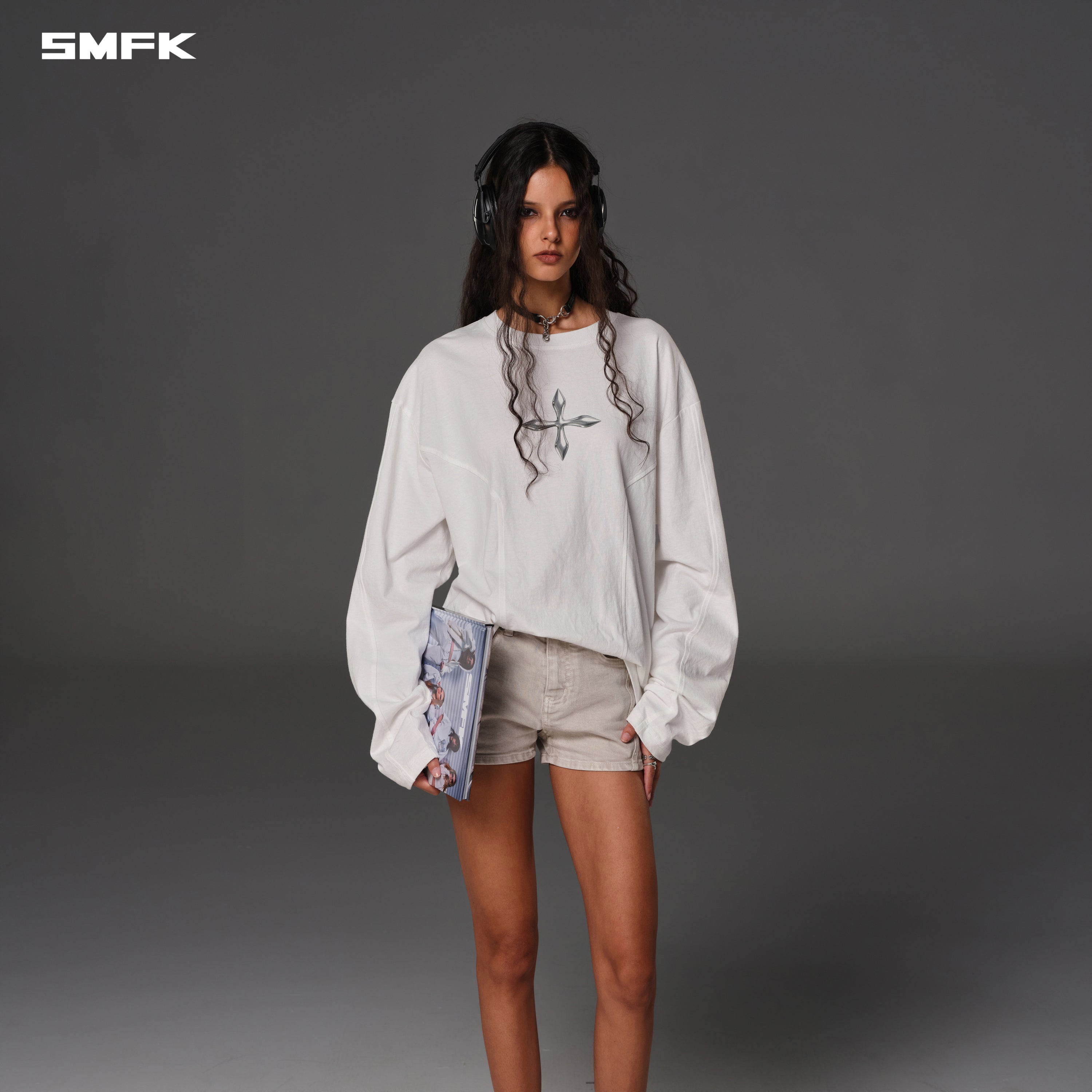 FUTURE REFLECTION PULLOVER/WOOL COTTON CLOUD WHITE