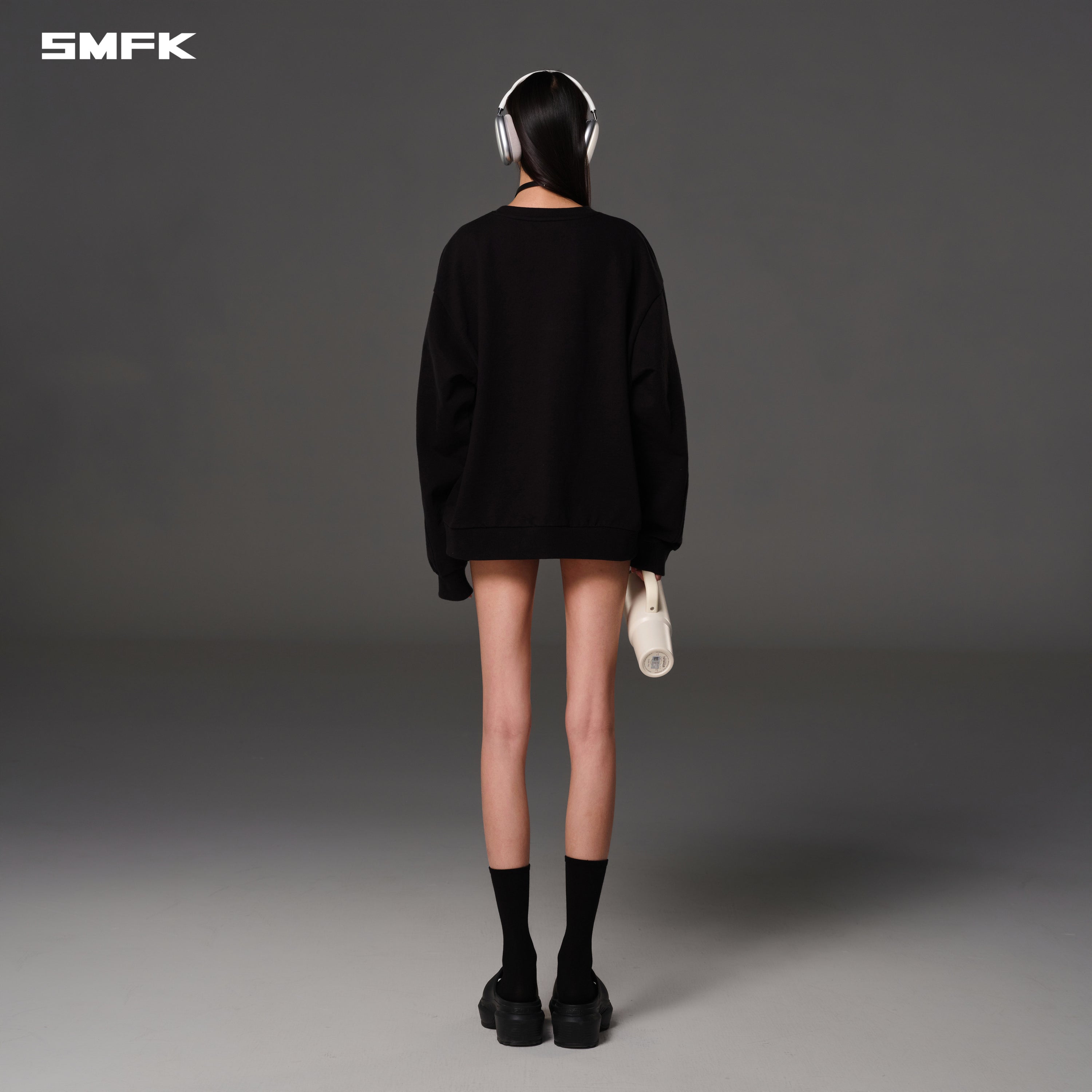 FUTURE REFLECTION MASSIVE PULLOVER/COTTON WOOL WILD BLACK