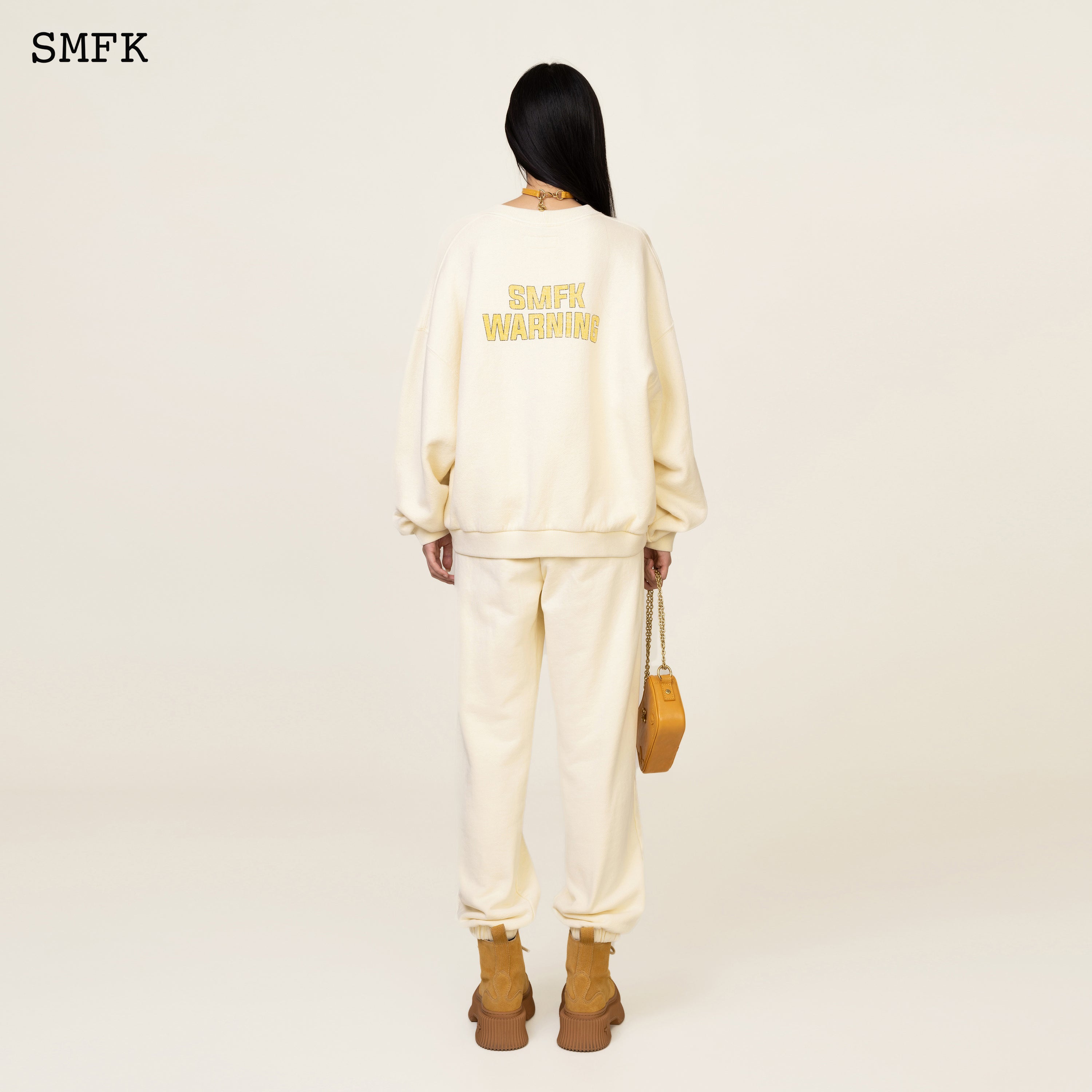 Compass College Vintage Oversize Hoodie In Cream