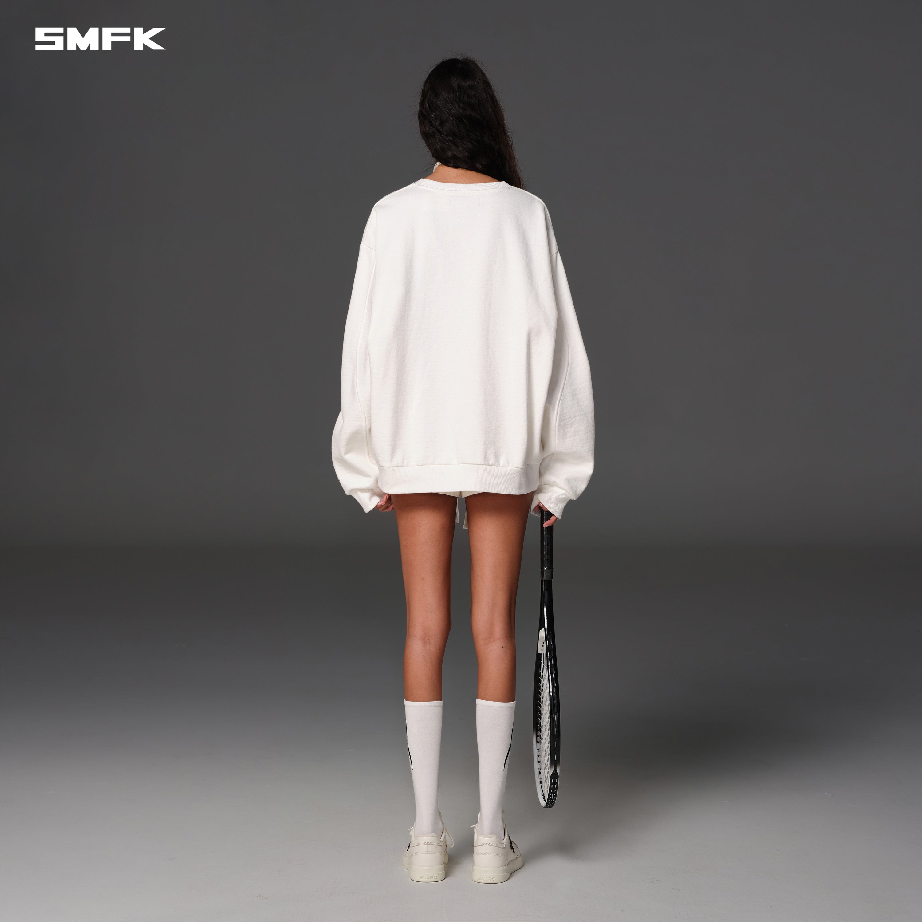 FUTURE REFLECTION MASSIVE PULLOVER/COTTON WOOL CLOUD WHITE