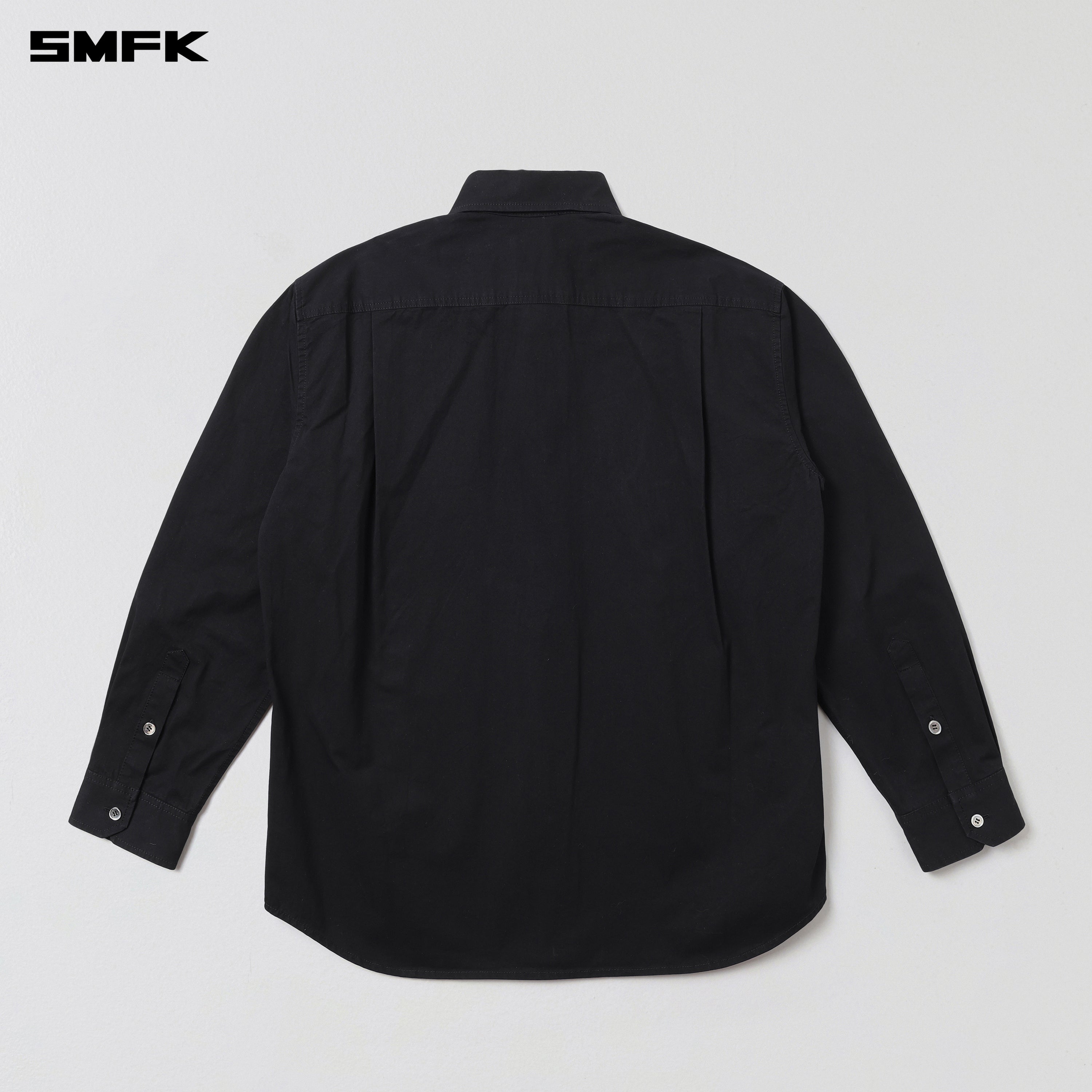 COMPASS BADGE CARGO SHIRT/COTTON WILD BLACK