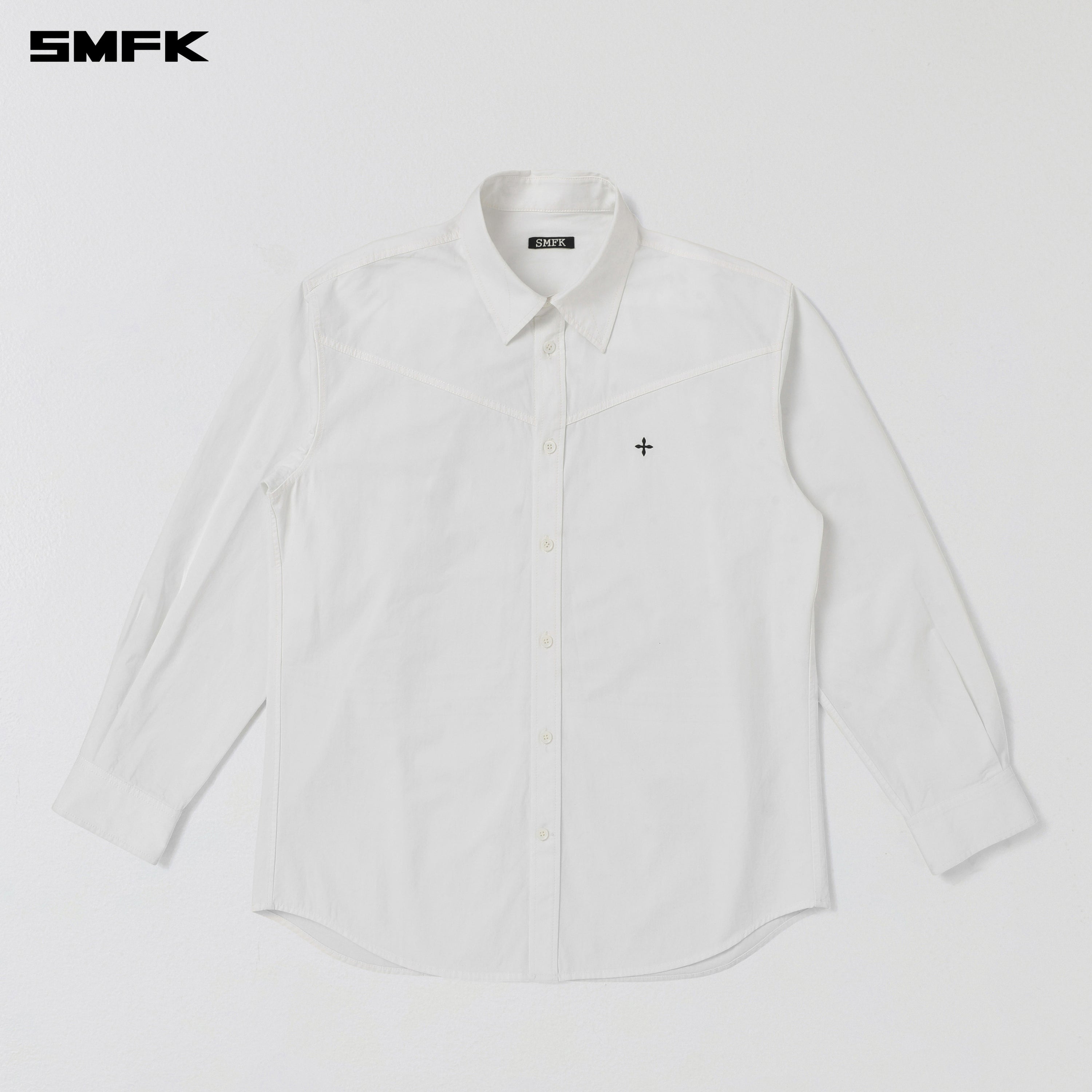 COMPASS BADGE CARGO SHIRT/COTTON CLOUD WHITE