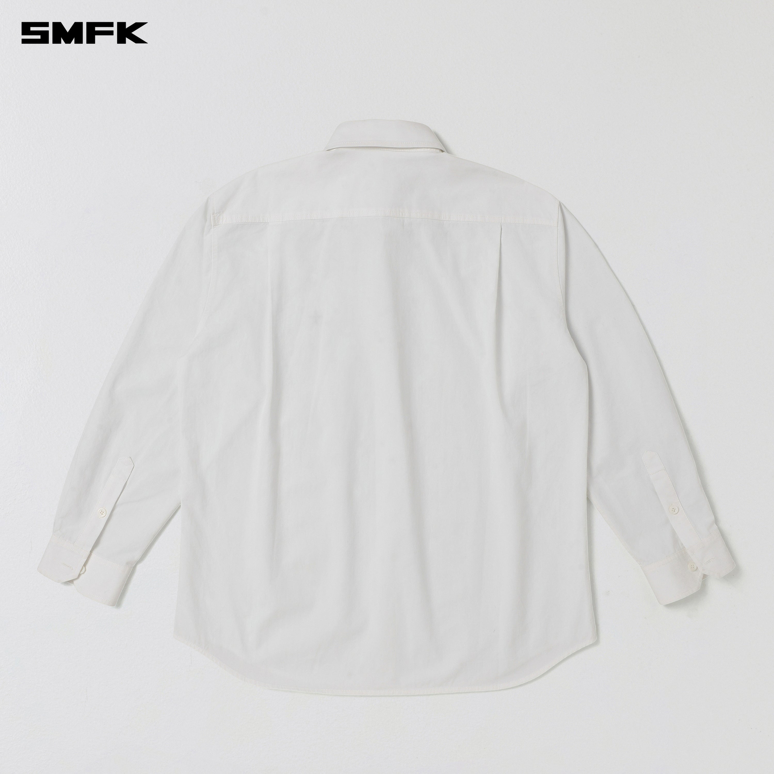 COMPASS BADGE CARGO SHIRT/COTTON CLOUD WHITE