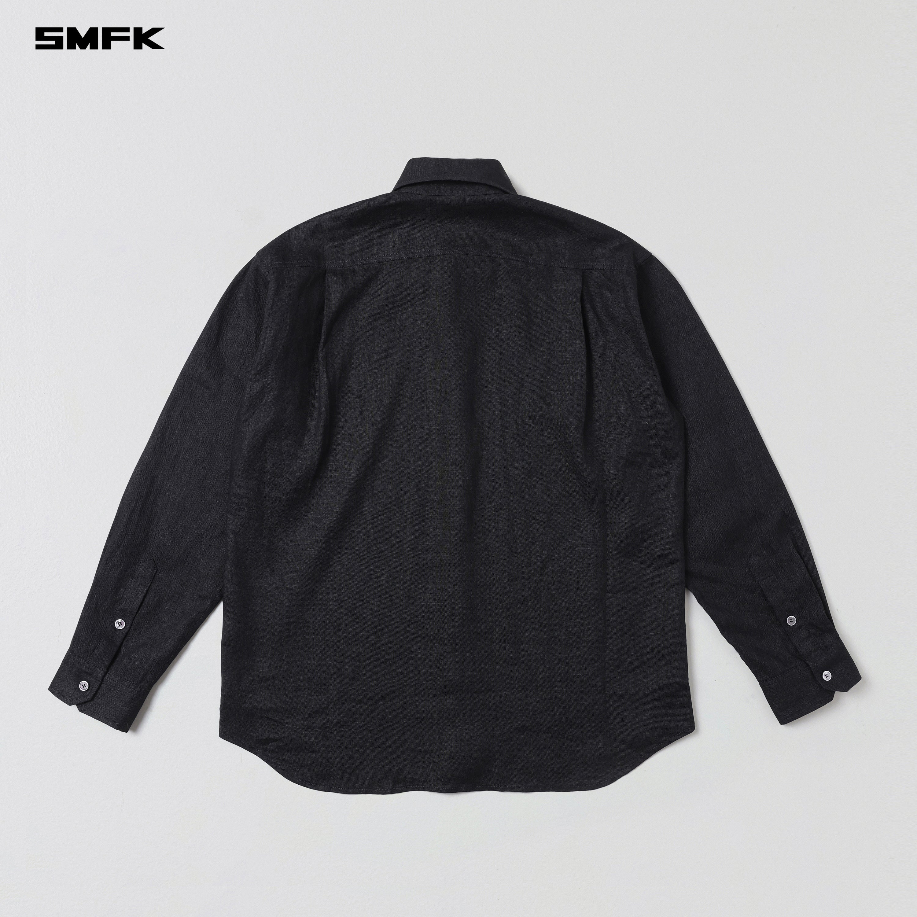 COMPASS ROVE SHIRT/LINEN WILD BLACK
