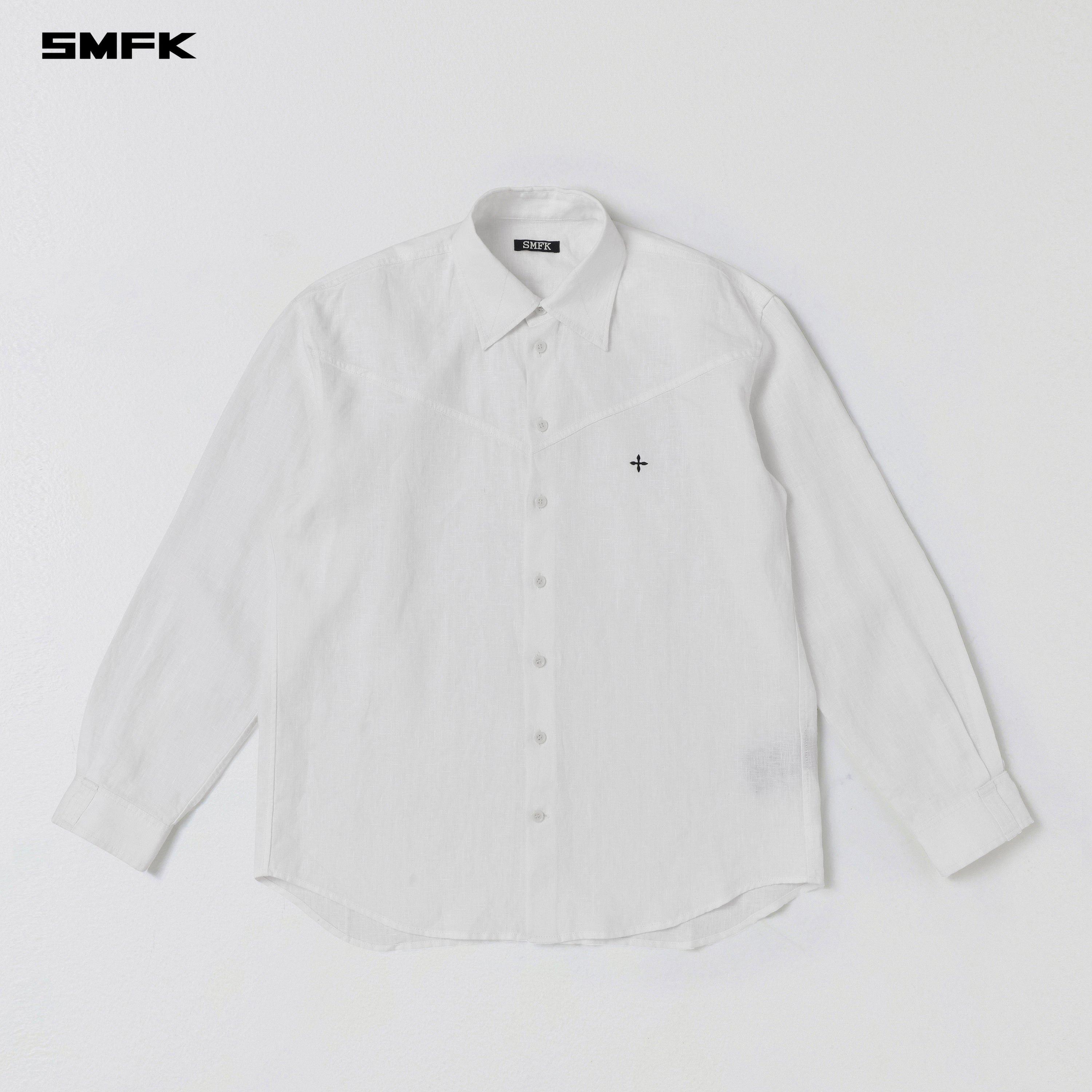 COMPASS ROVE SHIRT/LINEN CLOUD WHITE