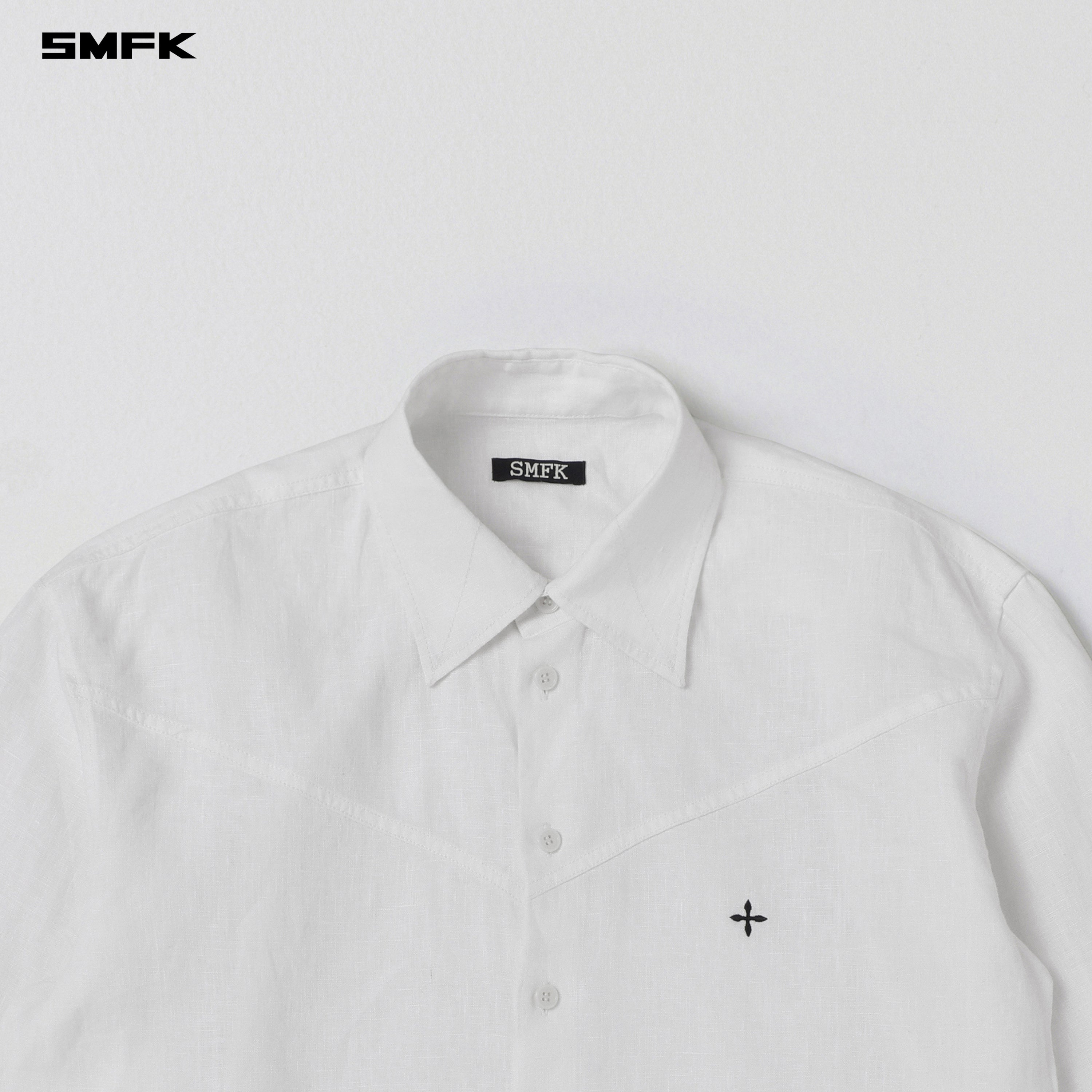 COMPASS ROVE SHIRT/LINEN CLOUD WHITE