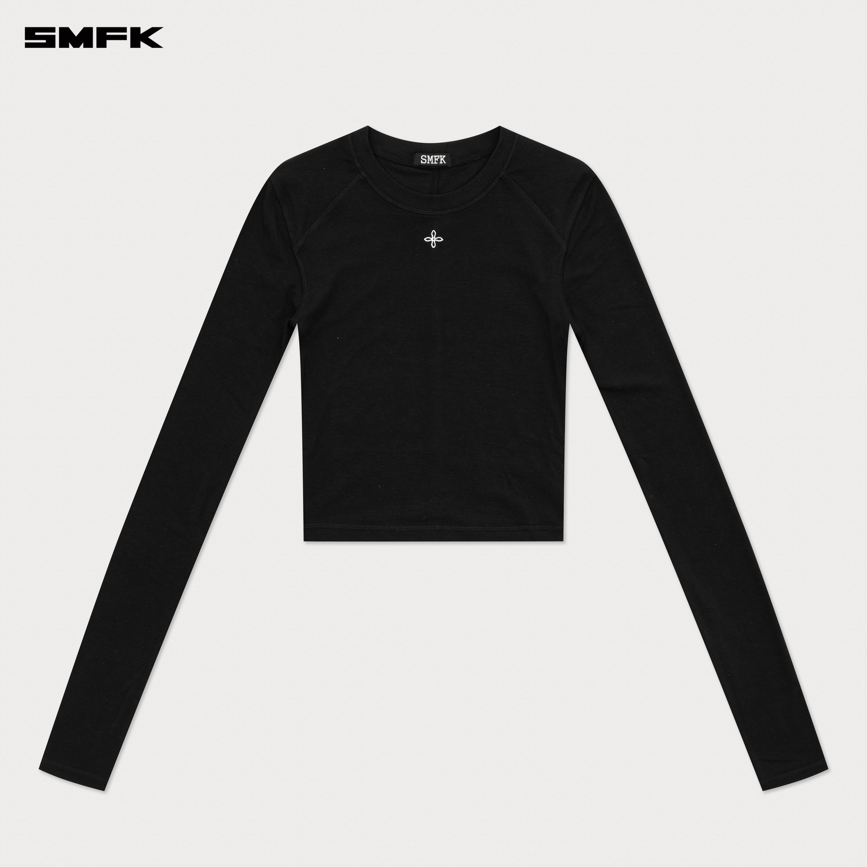 Compass Rush Slim-Fit Long Sleeves Top Black