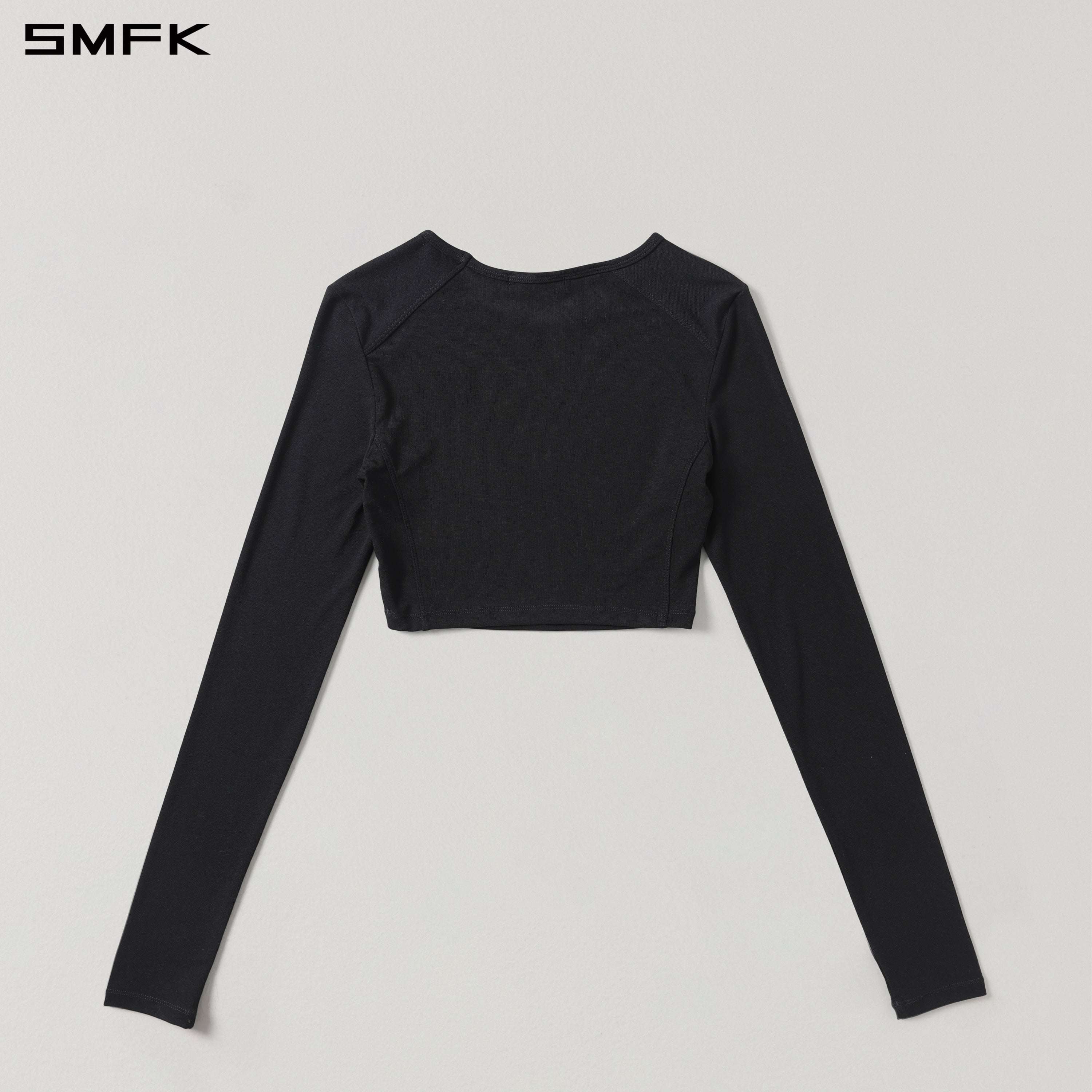 MYTH SEER SLIM SHORT SPORTS PULLOVER/ACETATE+LENZING MODAL WILD BLACK