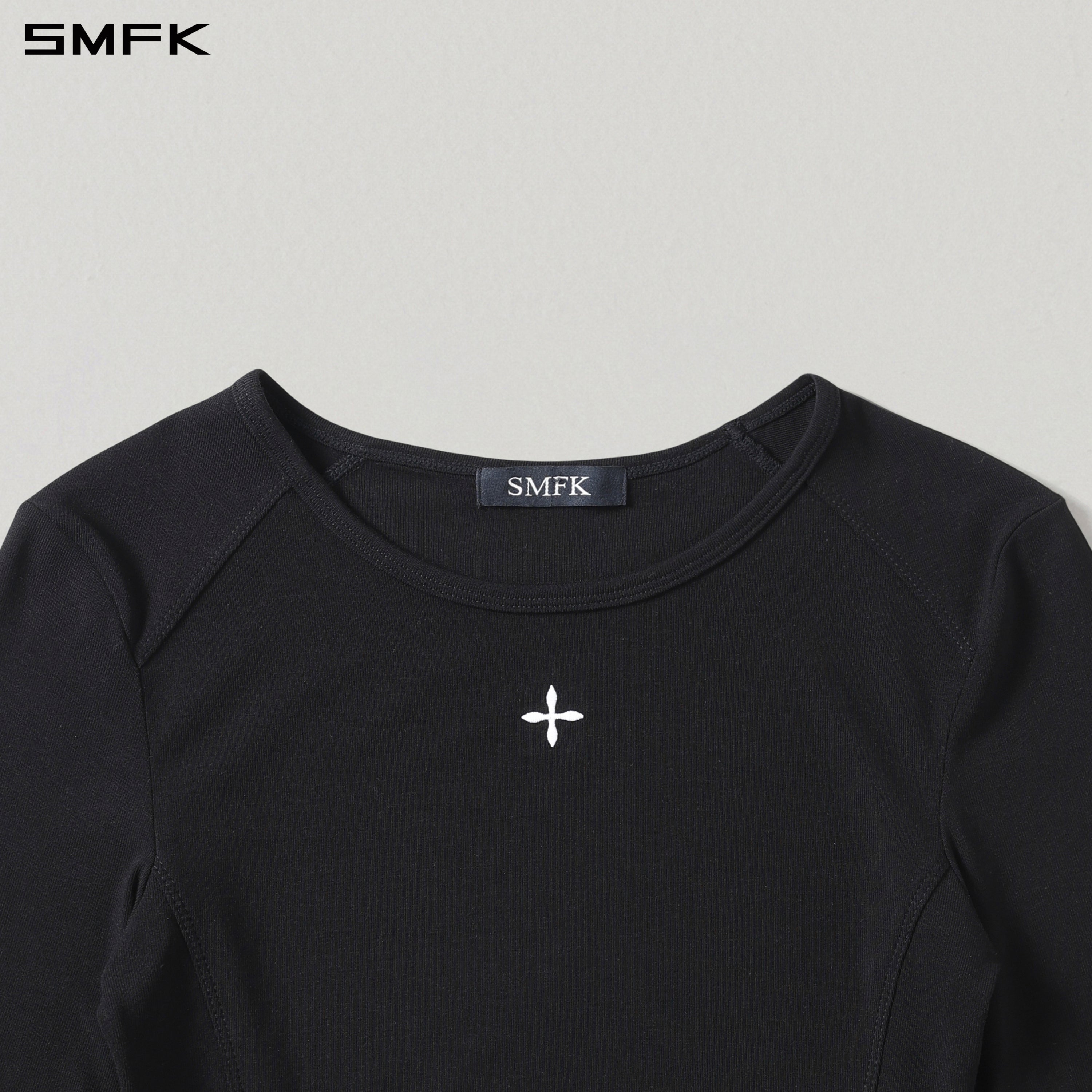 MYTH SEER SLIM SHORT SPORTS PULLOVER/ACETATE+LENZING MODAL WILD BLACK