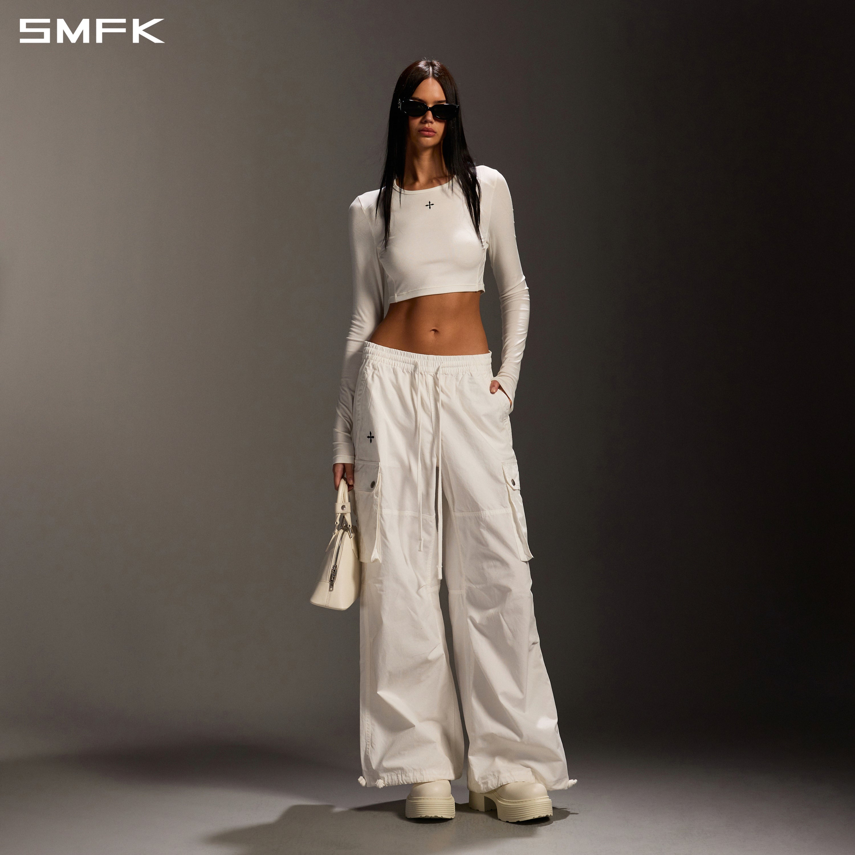 MYTH SEER SLIM SHORT SPORTS PULLOVER/ACETATE+LENZING MODAL CLOUD WHITE