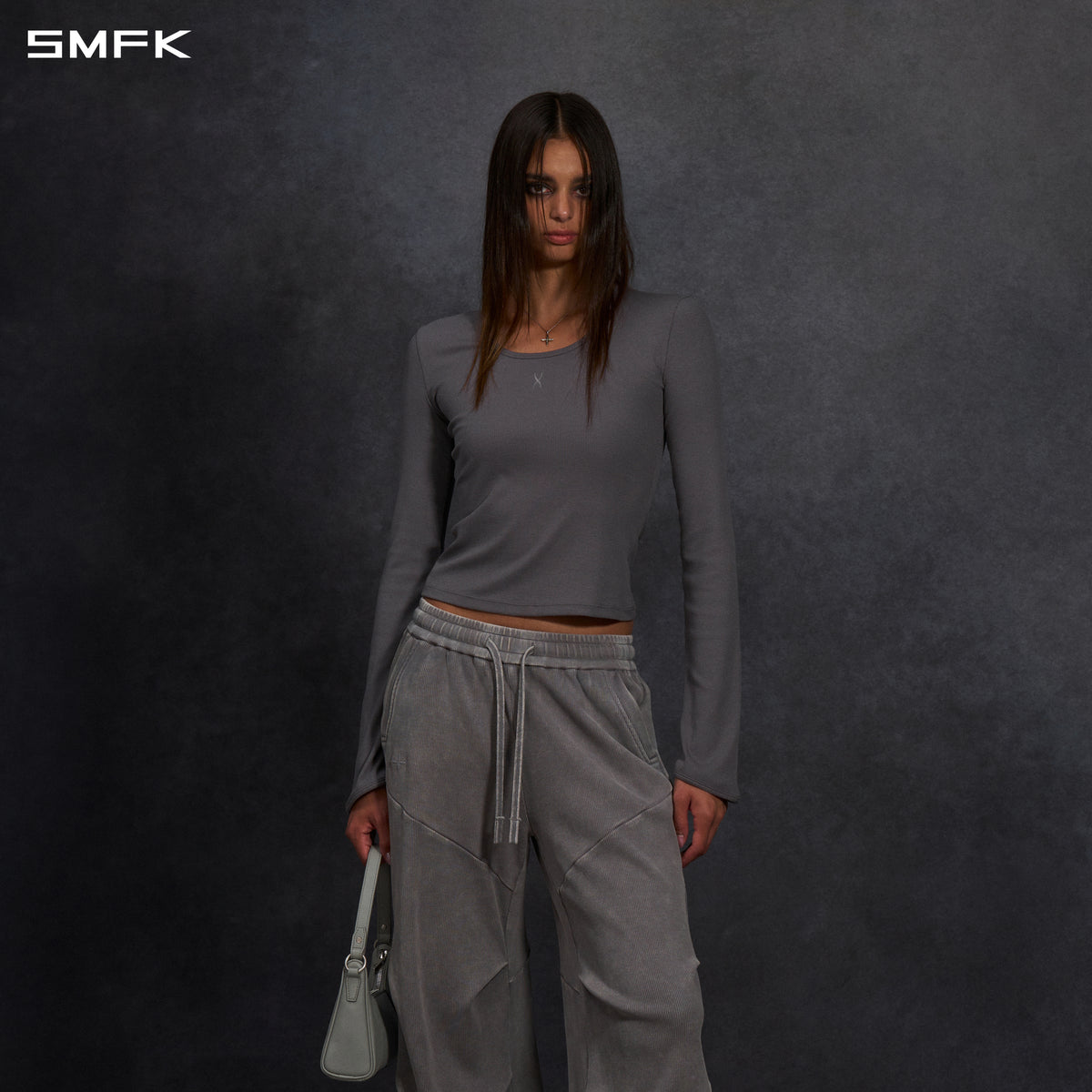 MYTH AEOLUS EVENING PULLOVER/COTTON + REGENERATED CELLULOSE FIBER + SPANDEX/W STORM GREY