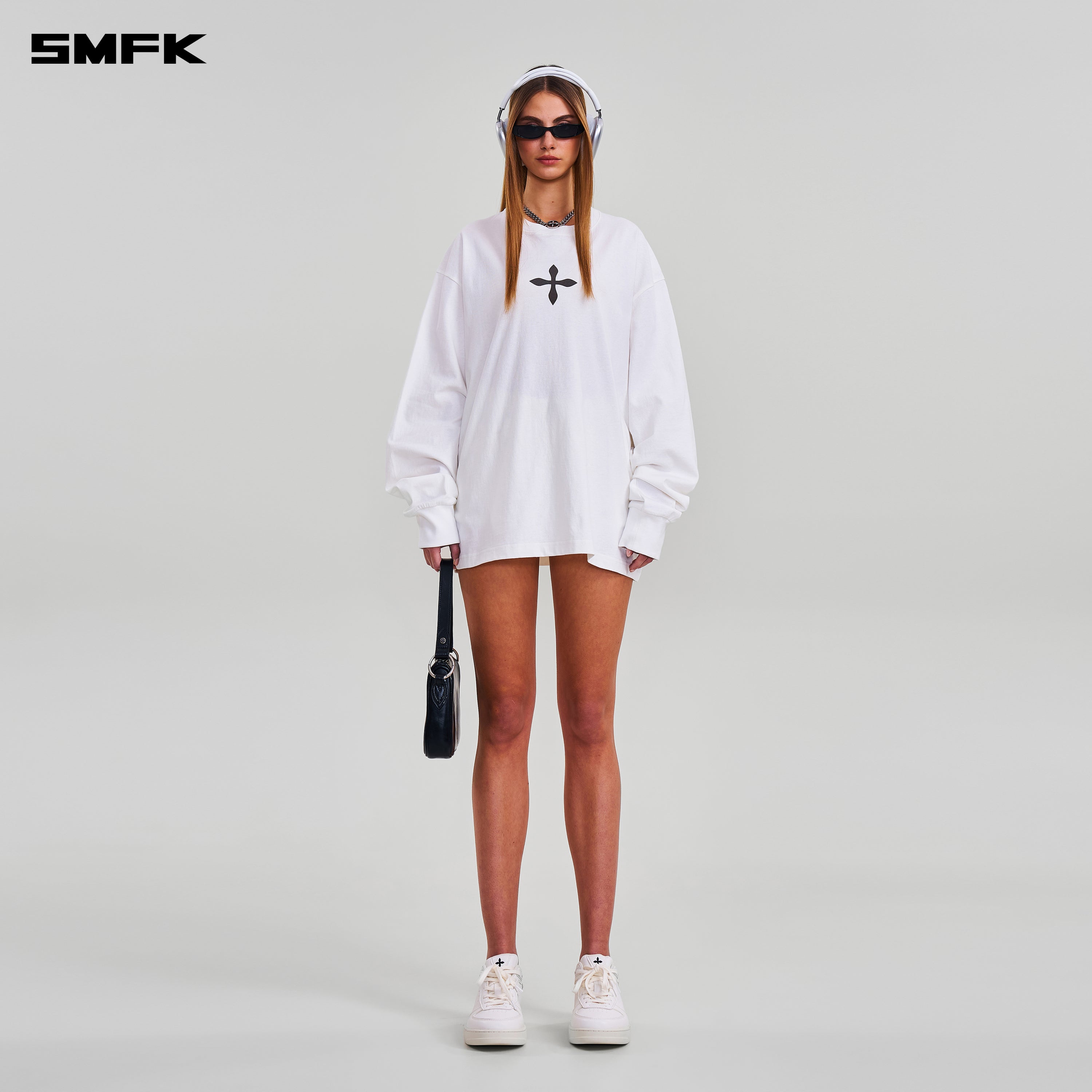 COMPASS MODE MASSIVE PULOVER-MAGNOLIA/COTTON CLOUD WHITE