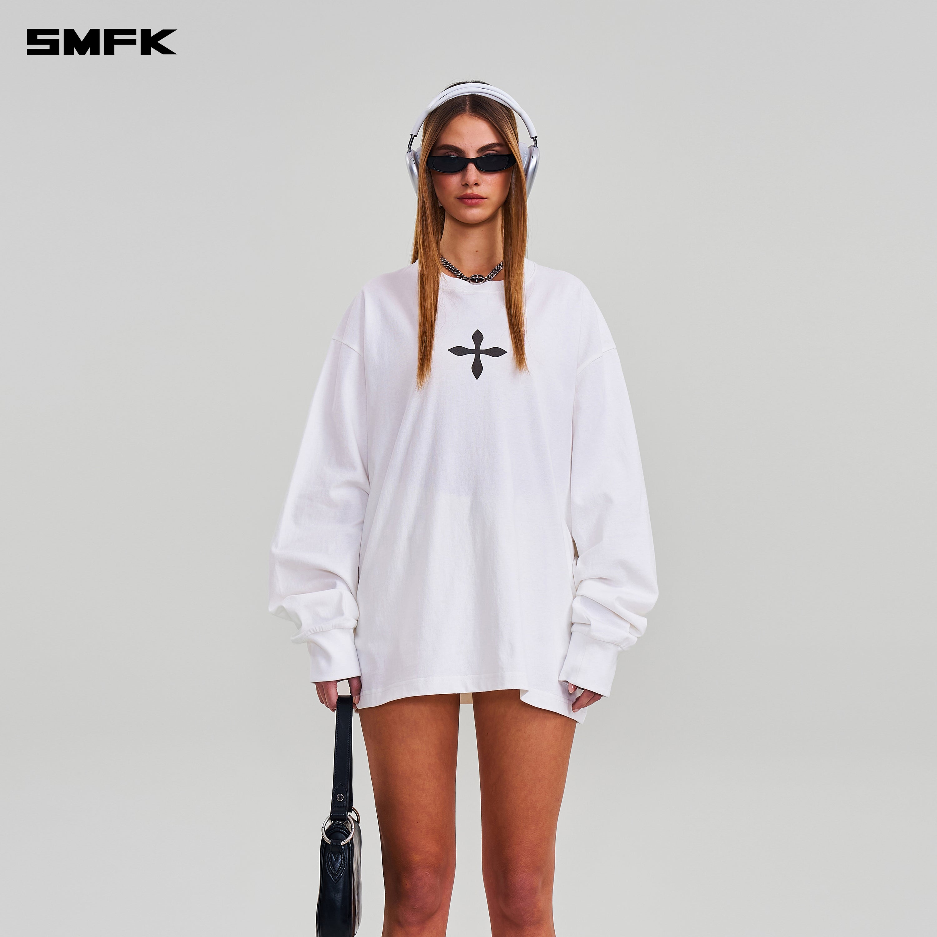 COMPASS MODE MASSIVE PULOVER-MAGNOLIA/COTTON CLOUD WHITE