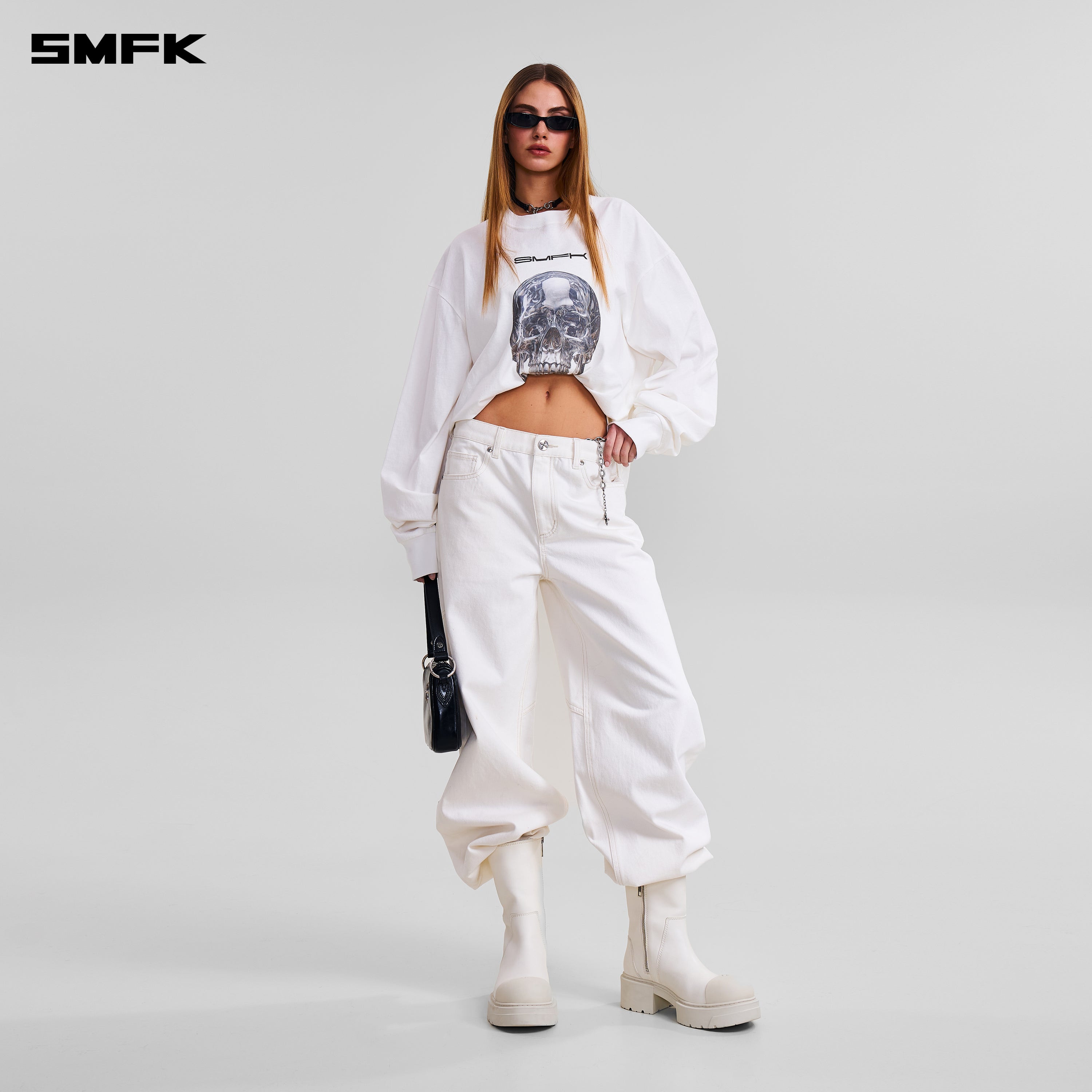 COMPASS MODE MASSIVE PULLOVER-PERMANENT/COTTON CLOUD WHITE