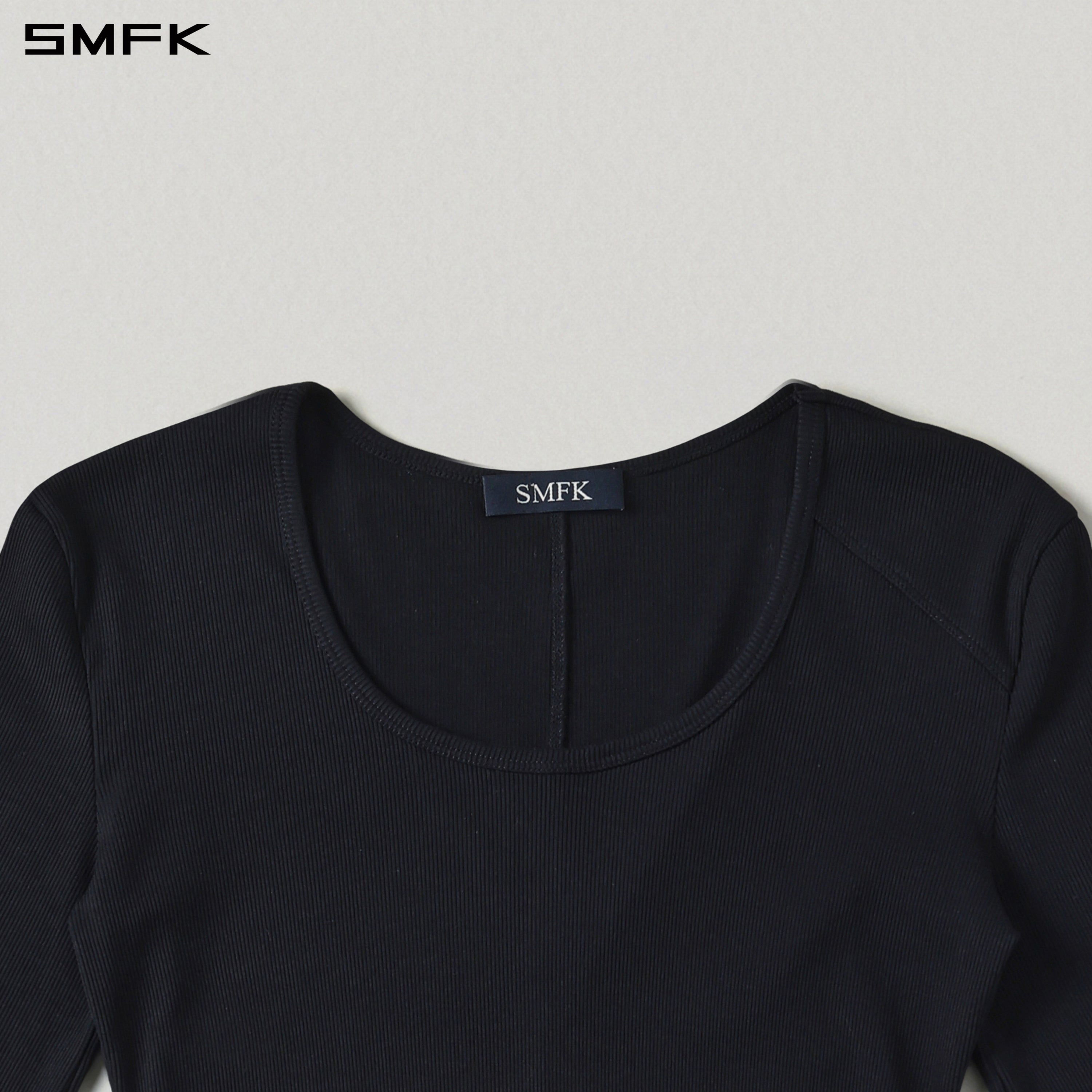 MYTH AEOLUS SLIM PULLOVER/COTTON+FIBER+ACRYLIC+SILK WILD BLACK