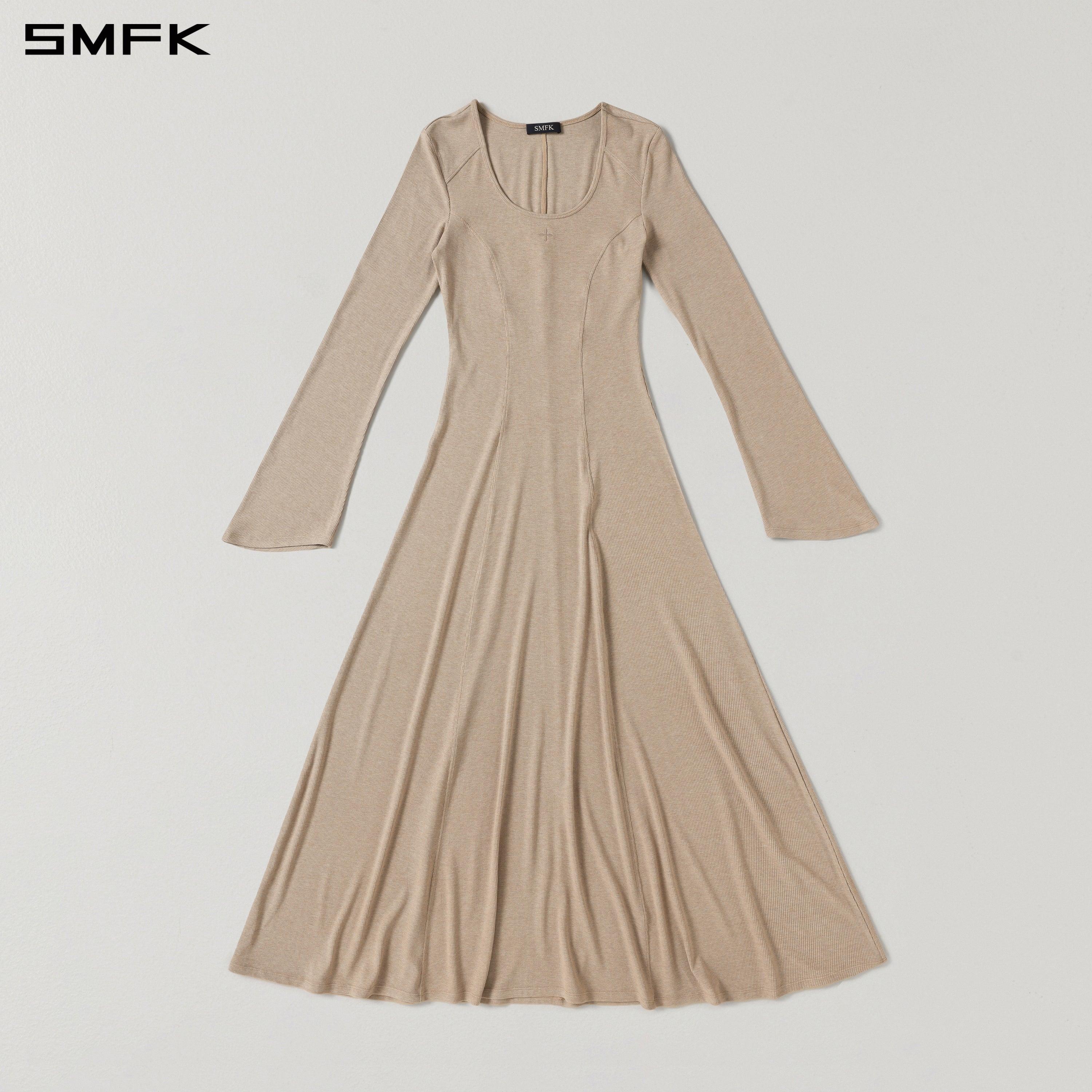 MYTH ORIGIN LONG DRESS/ACETATE+VISCOSE+ACRYLIC+SPANDEX+WOOL FRESH SKIN