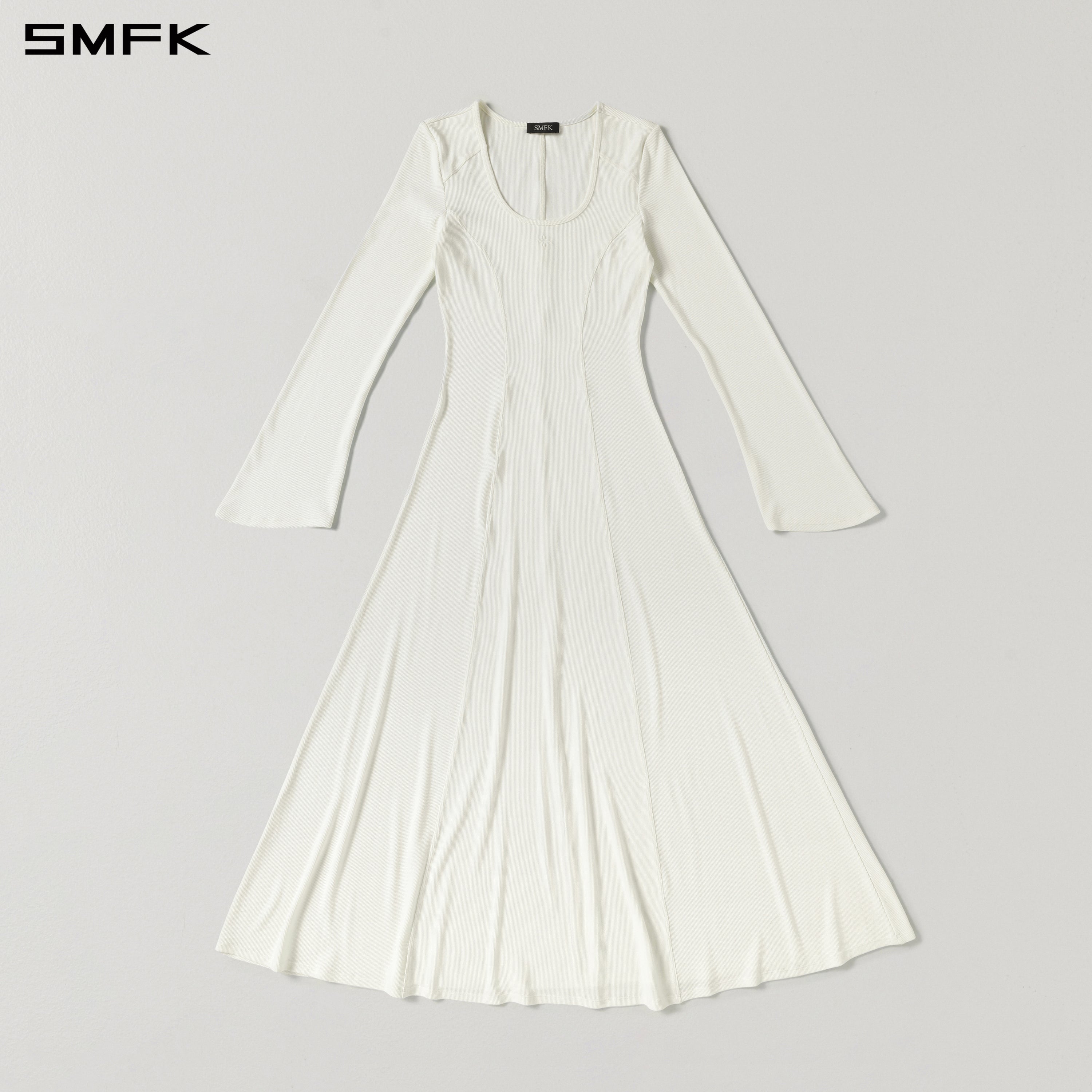 MYTH ORIGIN LONG DRESS/ACETATE+VISCOSE+ACRYLIC+SPANDEX+WOOL CLOUD WHIT – SMFK Official