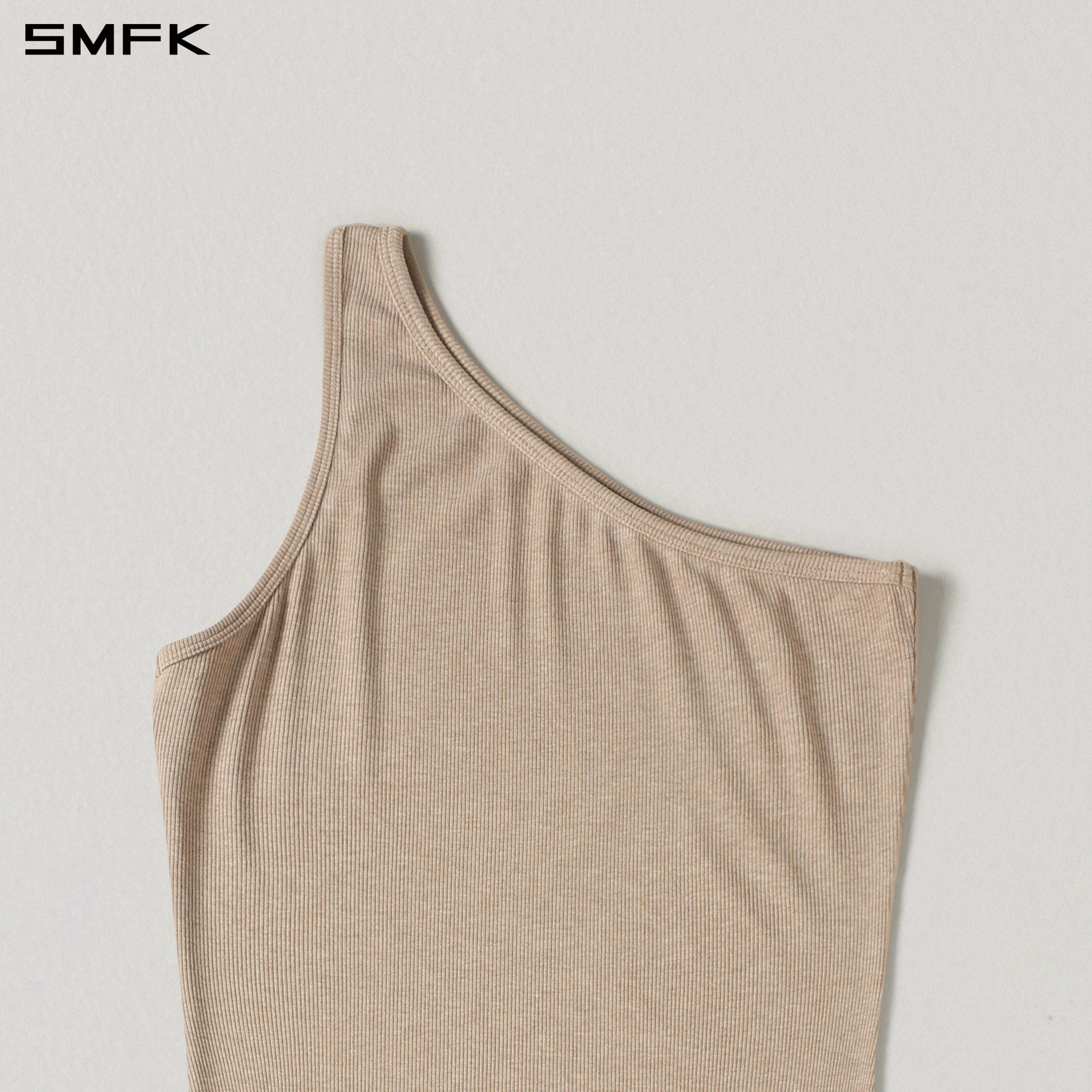 MYTH ORIGIN ONE-SIDE LONG DRESS/ACETATE+VISCOSE+ACRYLIC+SPANDEX+WOOL FRESH SKIN